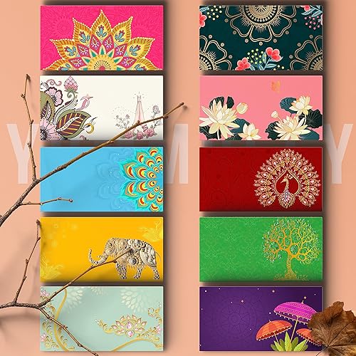 Miniatura 2 de Sobres para dinero en efectivo, diseños de colores surtidos, 7.5 x 3.8 pulgadas, sobre de regalo de papel de aluminio dorado y plateado, paquete