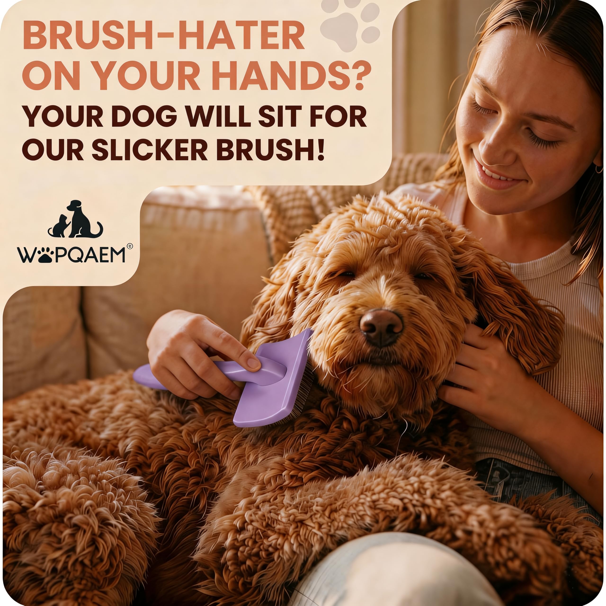 Spazzola per cani per toelettare i capelli, spazzola extra lunga per spargimento di gatti medi e lunghi, strumenti professionali per rimuovere pellicce, viola,pettine per animali domestici gratuito
