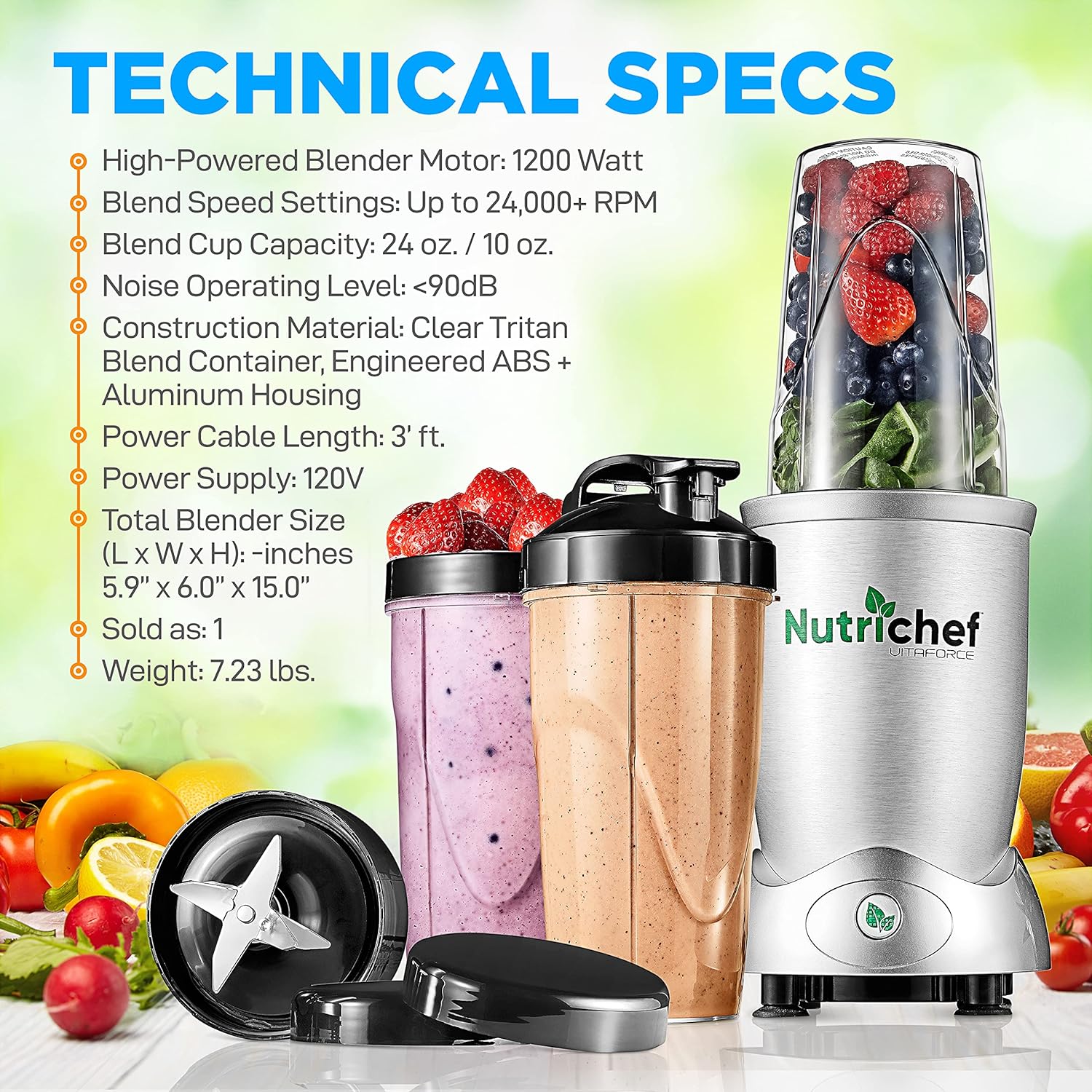 Buy NutriChef Personal Electric Single Serve Blender 1200W