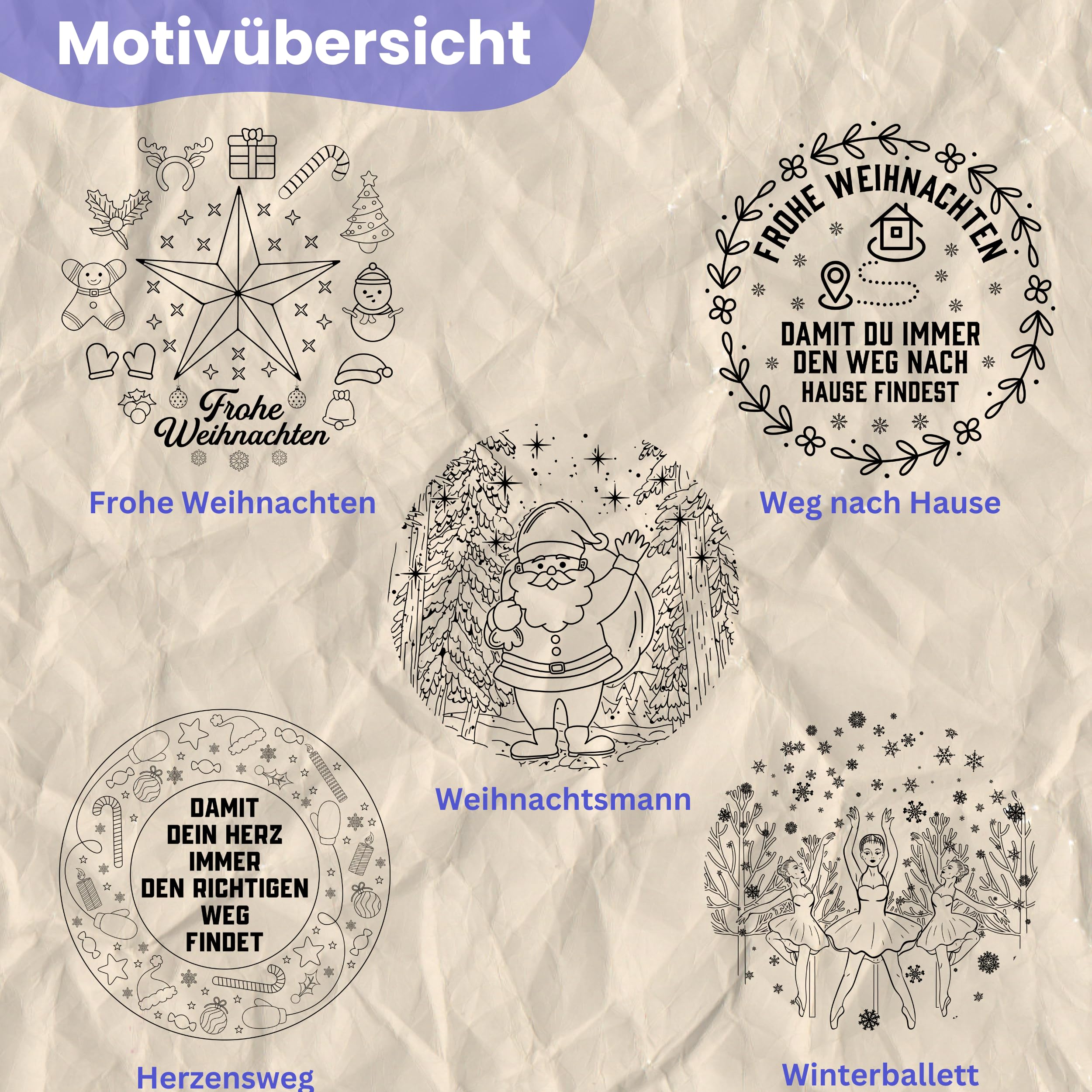 Personalisierter Kompass mit Gravur Wunschmotiv Weihnachten und Wunschtext Name Diverse Designs Messing Ledertasche Geschenkbox Geschenkidee (Vintage Optik)