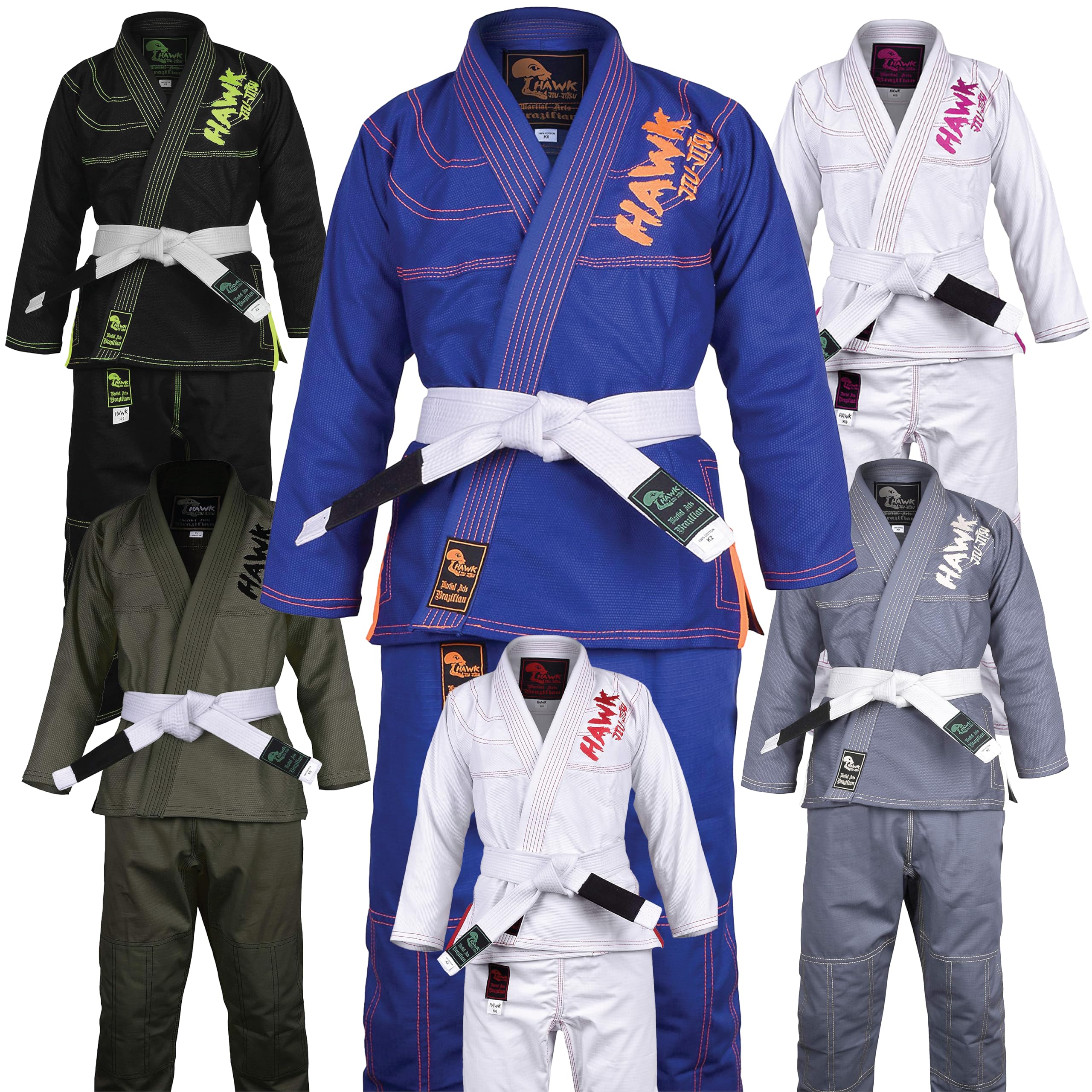 Brazilian Jiu Jitsu Gi for Kids, Ultra-Light Extra Tough Premium Fabric Kids BJJ Gi