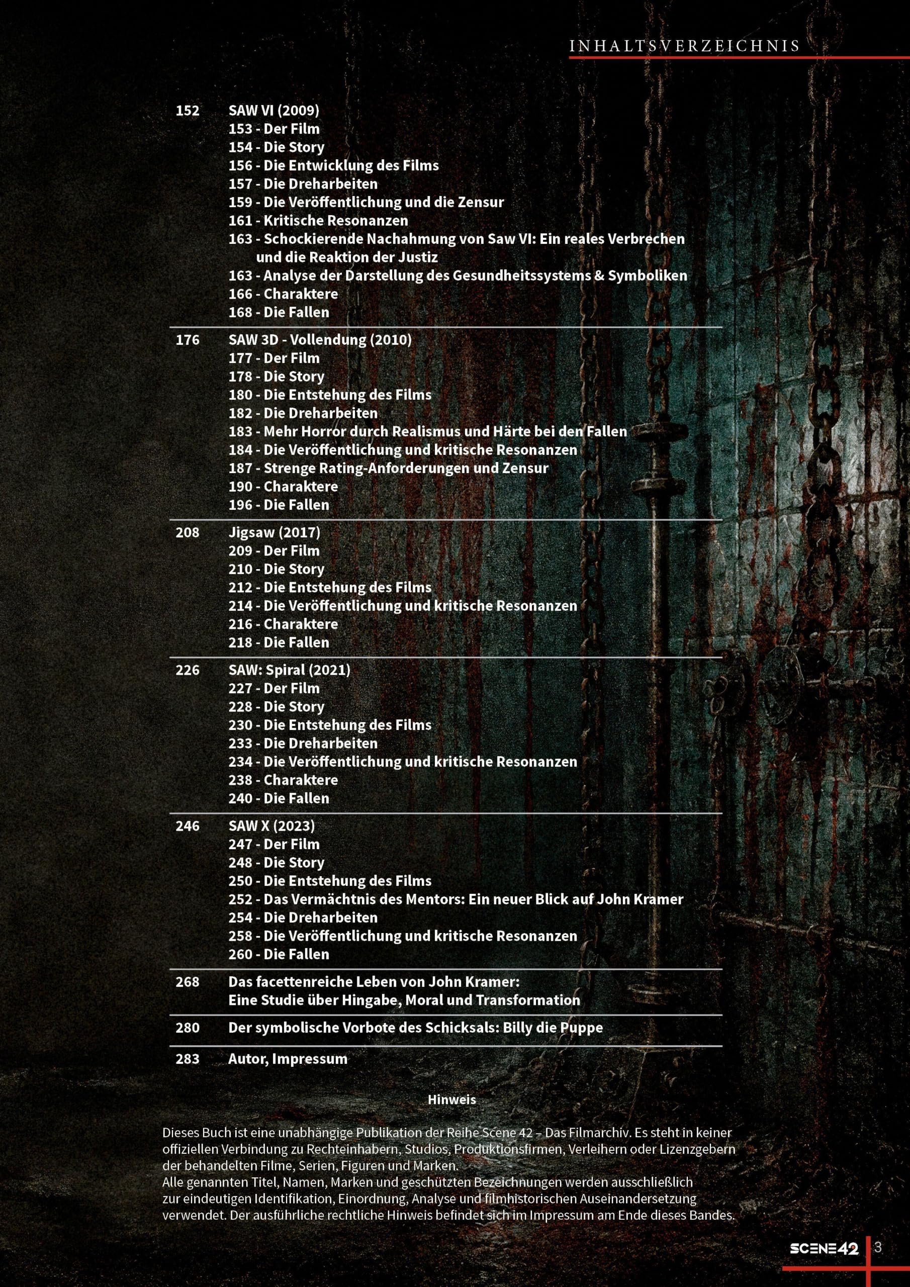 SAW – Die Filme, die Fallen und die Mechanik der Angst (Scene 42-Das Filmarchiv): Ein Scene-42-Archivband über eines der prägendsten Horror-Franchises des 21. Jahrhunderts