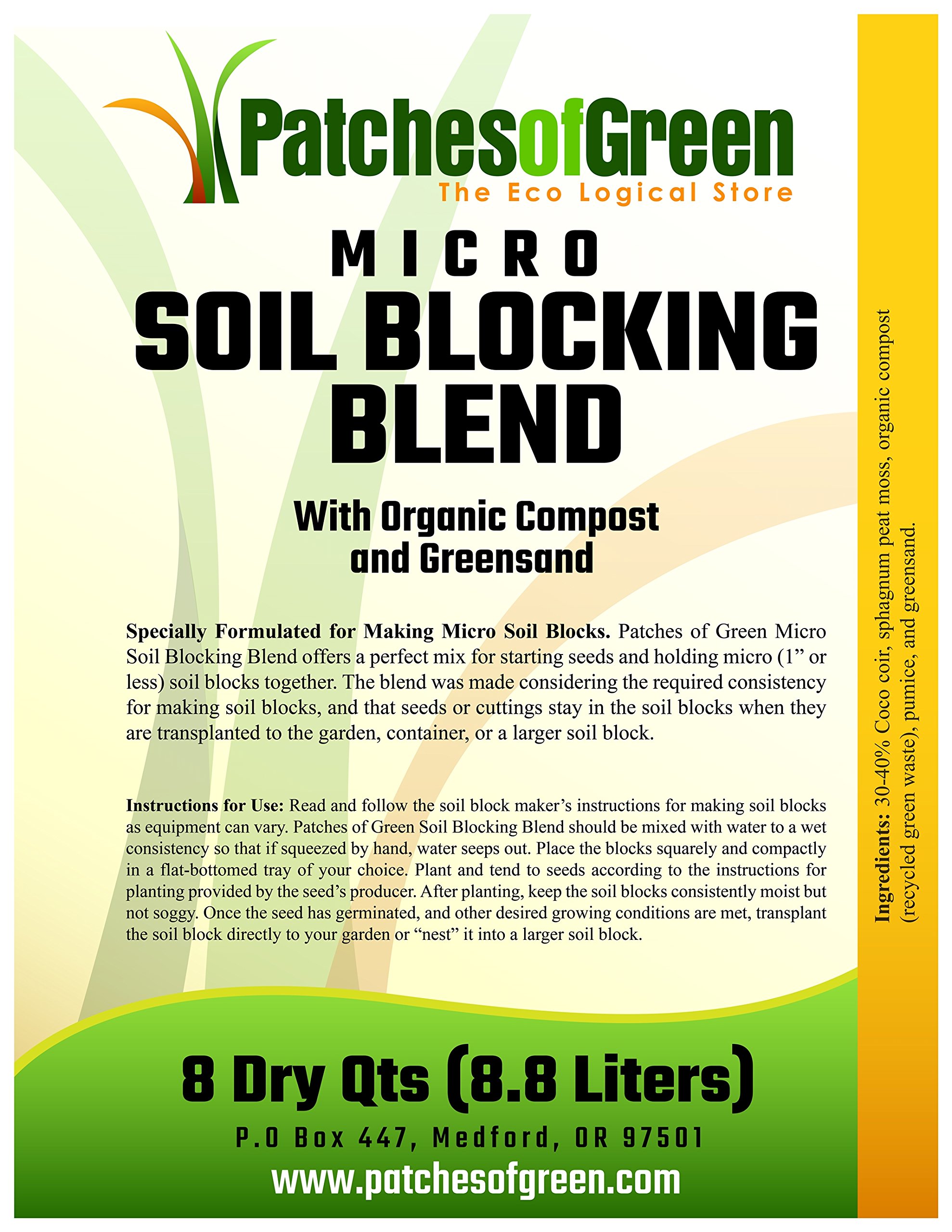 Best Quality! Micro Soil Blocking Blend with Organic Compost and Greensand - 8 Dry Quart Bag