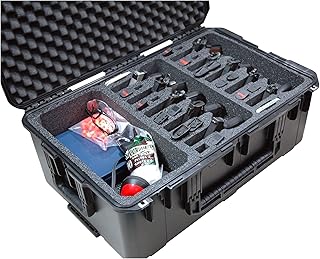 Case Club 10 Pistol & Accessory Pre-Cut Waterproof Case with Silica Gel to Help Prevent Gun Rust