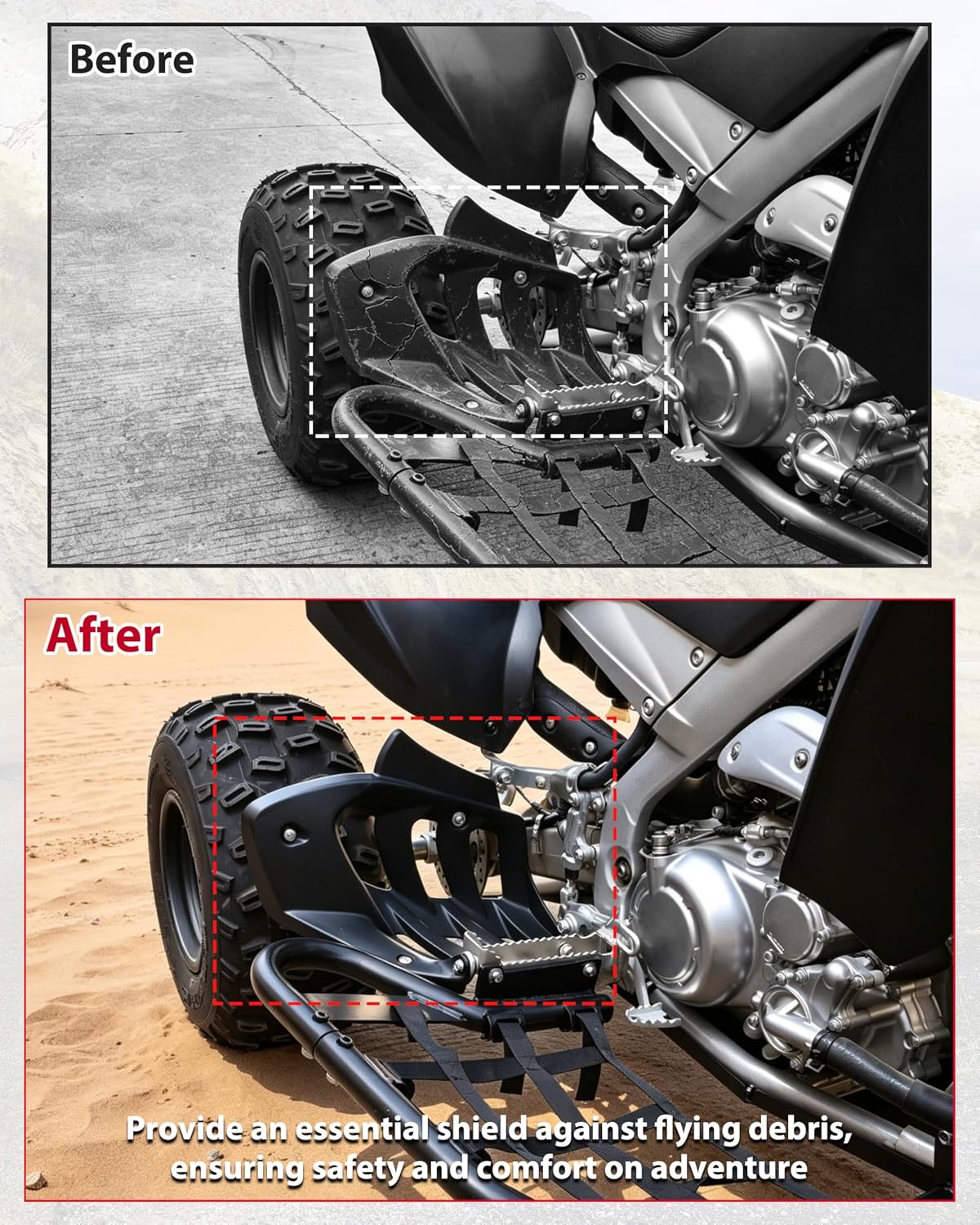 Foot Peg Heel Guard Flap for Yamaha Raptor 700 700R 2013+