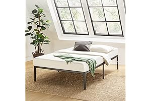 Twin Platform Bed Frame with Steel Slats - No Box Spring Needed