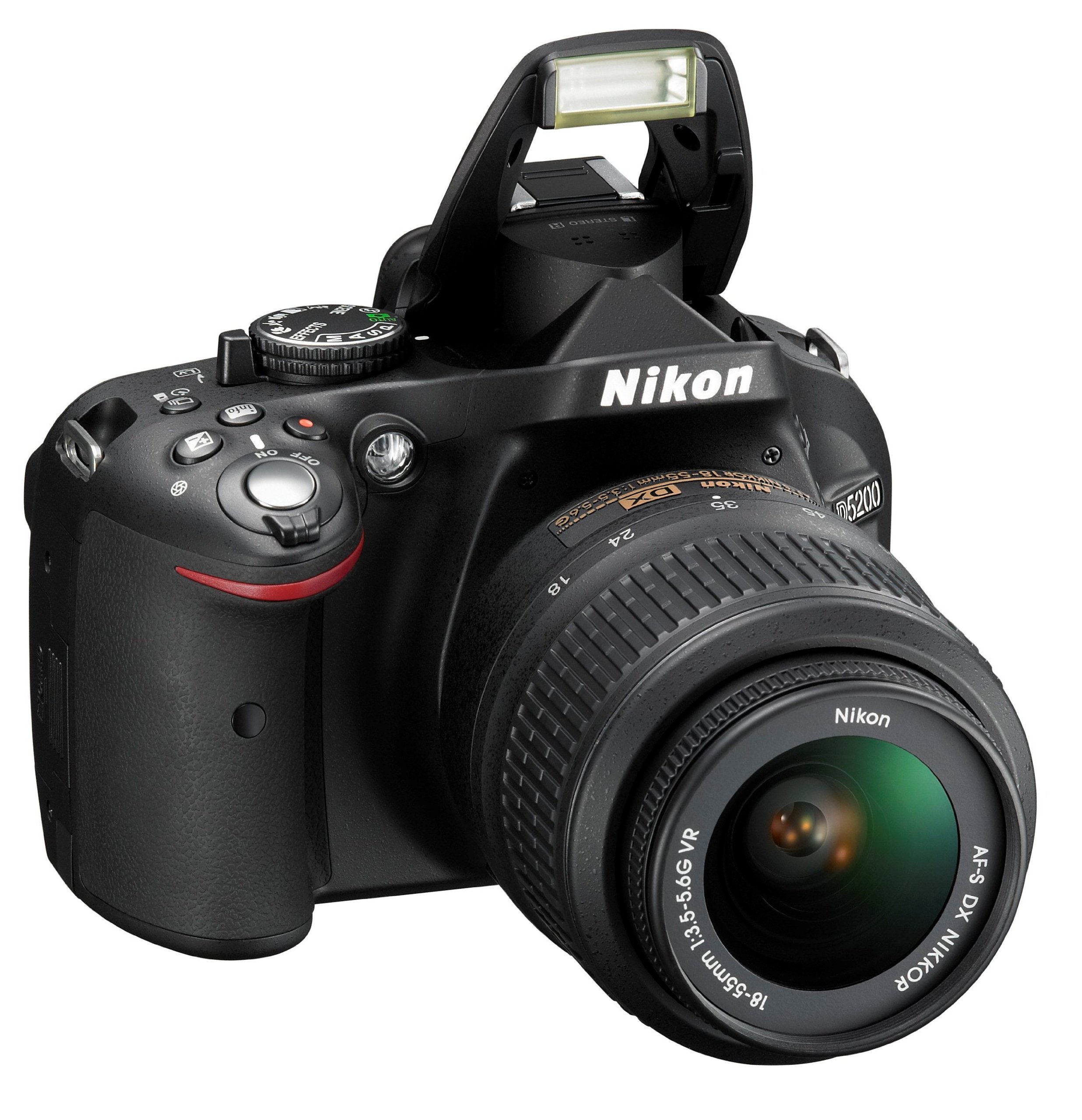 Nikon D5200 SLR-Digitalkamera 24,1 Megapixel 7,6 cm TFT-Display Full HD HDMI Kit AF-S DX 18-55 mm II Objektiv schwarz