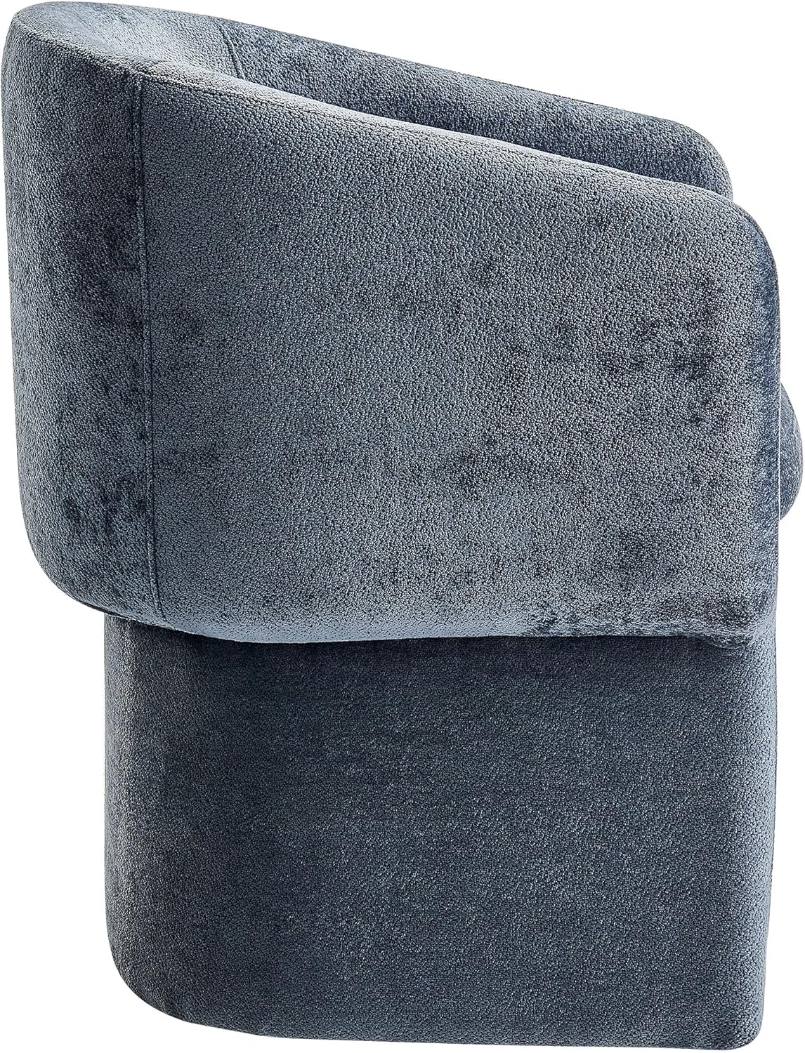Modway Verity Modern Chenille Barrel Dining Chair in Slate Blue - Fabric Upholstered Round Accent Armchair with Curved Back - Padded Dining Chair or Club Chair - Cozy Living Room Accent Chair
