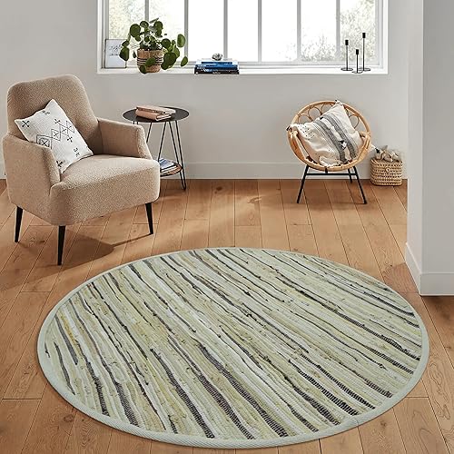 Miniatura 170 de Alfombra de trapo 100% algodón de 2 x 3 pies, lavable multicolor, alfombra Chindi tejida a mano y reversible para sala de estar, cocina, entrada