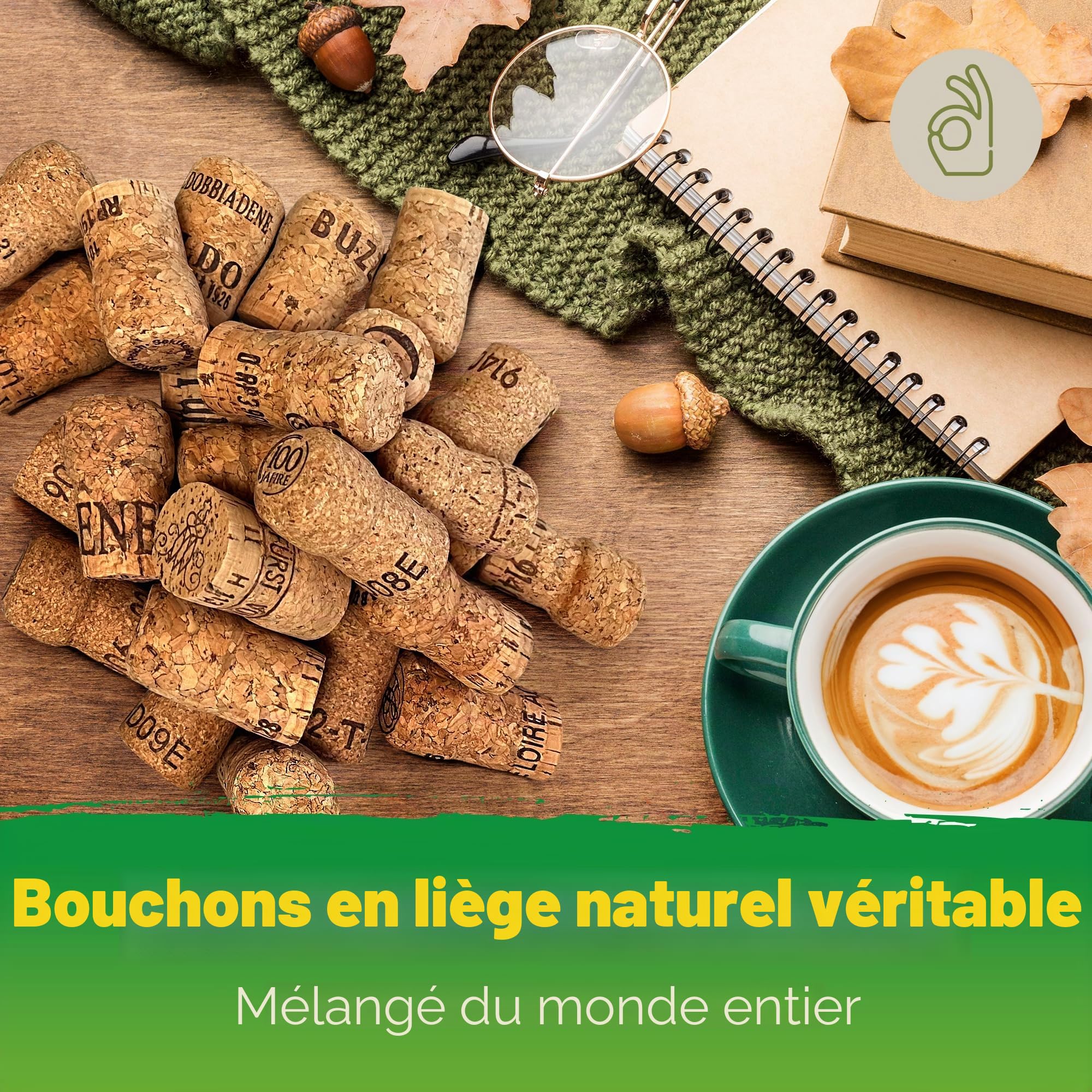 KORK-DEKO Bouchon Champagne usagé | Déco Mariage Bricolage Créations, lot de 250