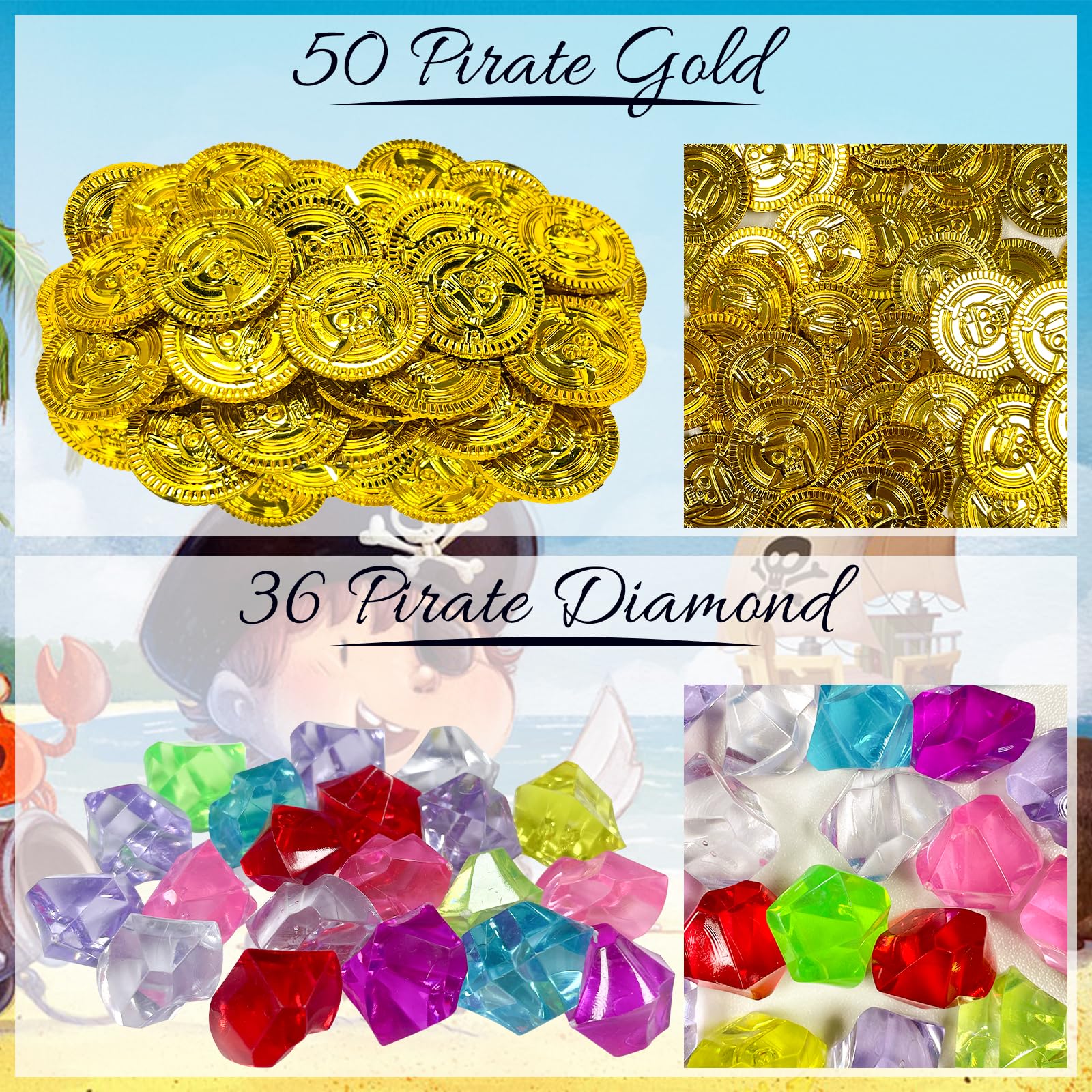PQKL Party: Set di regalini pirata per compleanno bambini, festa dei pirati, sacchetti regalo, taccuino baffi, bracciale a scatto, adesivo per la nascita dei bambini