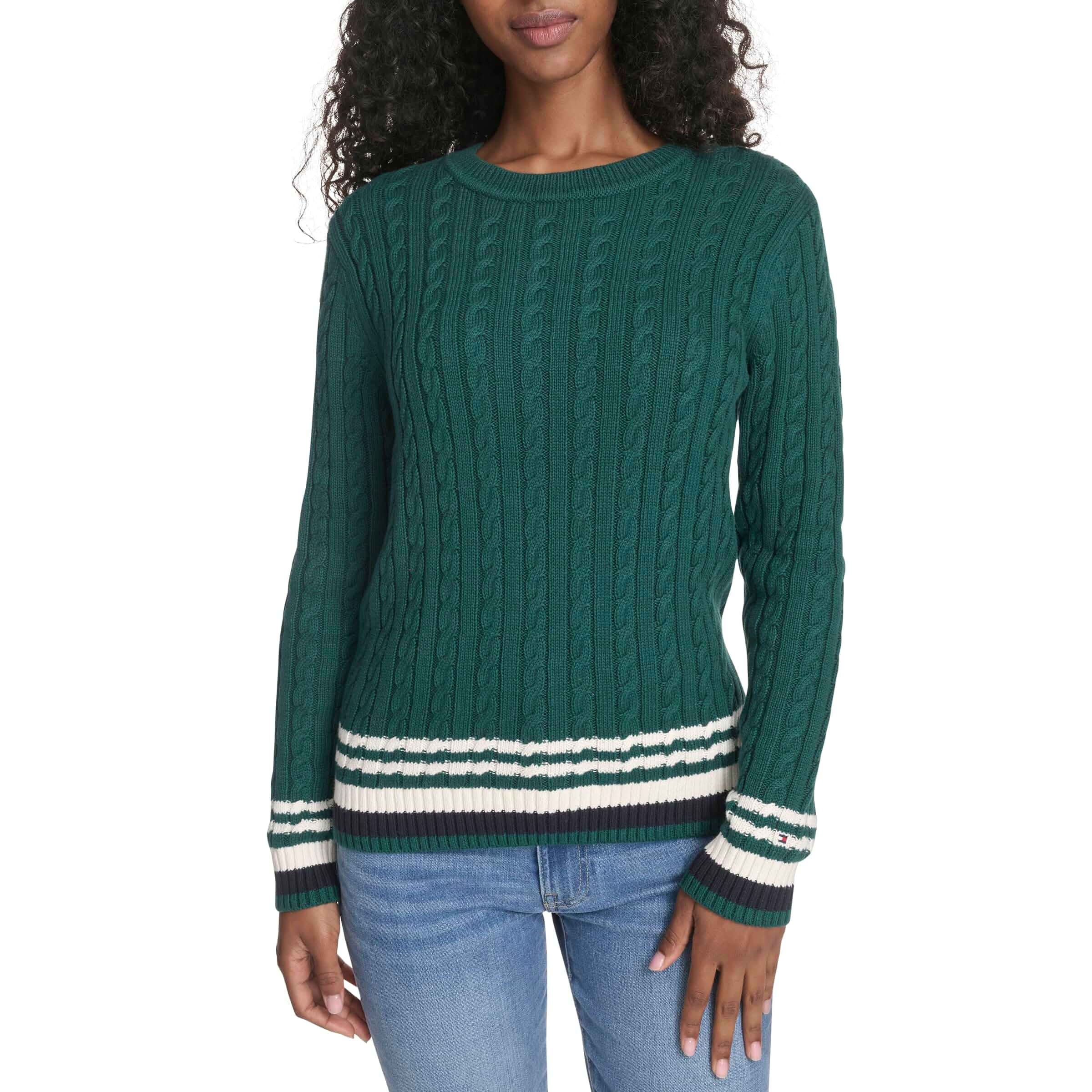 Tommy HilfigerWomen's Cotton Crewneck Cable Sweater Adult · Long Sleeve