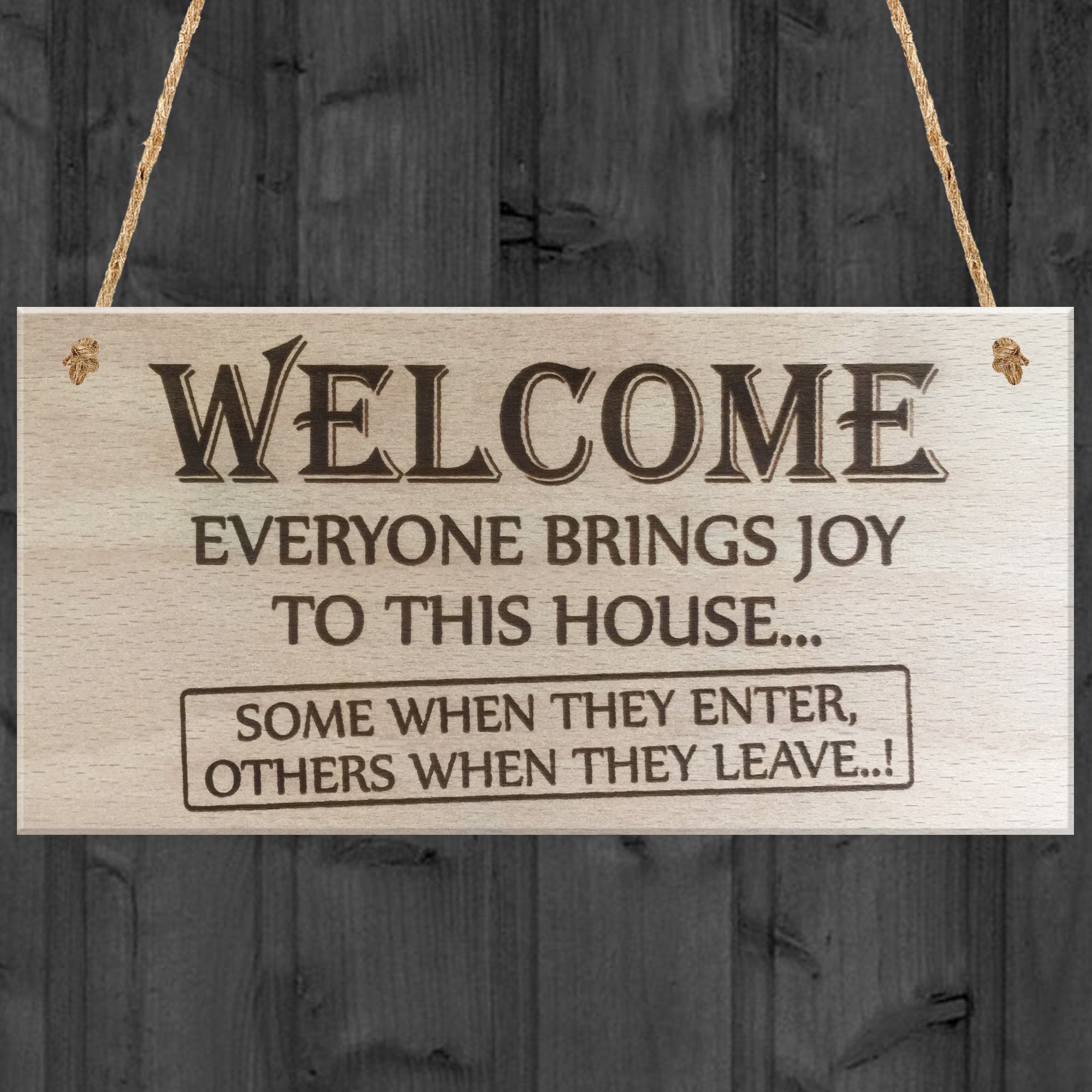 Red Ocean Everyone Brings Joy To This House Novelty Wooden Hanging Plaque Funny Door Sign