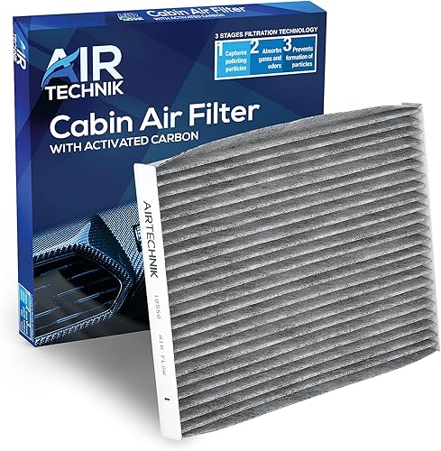 AirTechnik CF10550 Filtro de aire de cabina con carbón activado  Compatible con Nissan Rogue 2008-2013, Rogue Select 2014-2015, Sentra 2007-2012 -