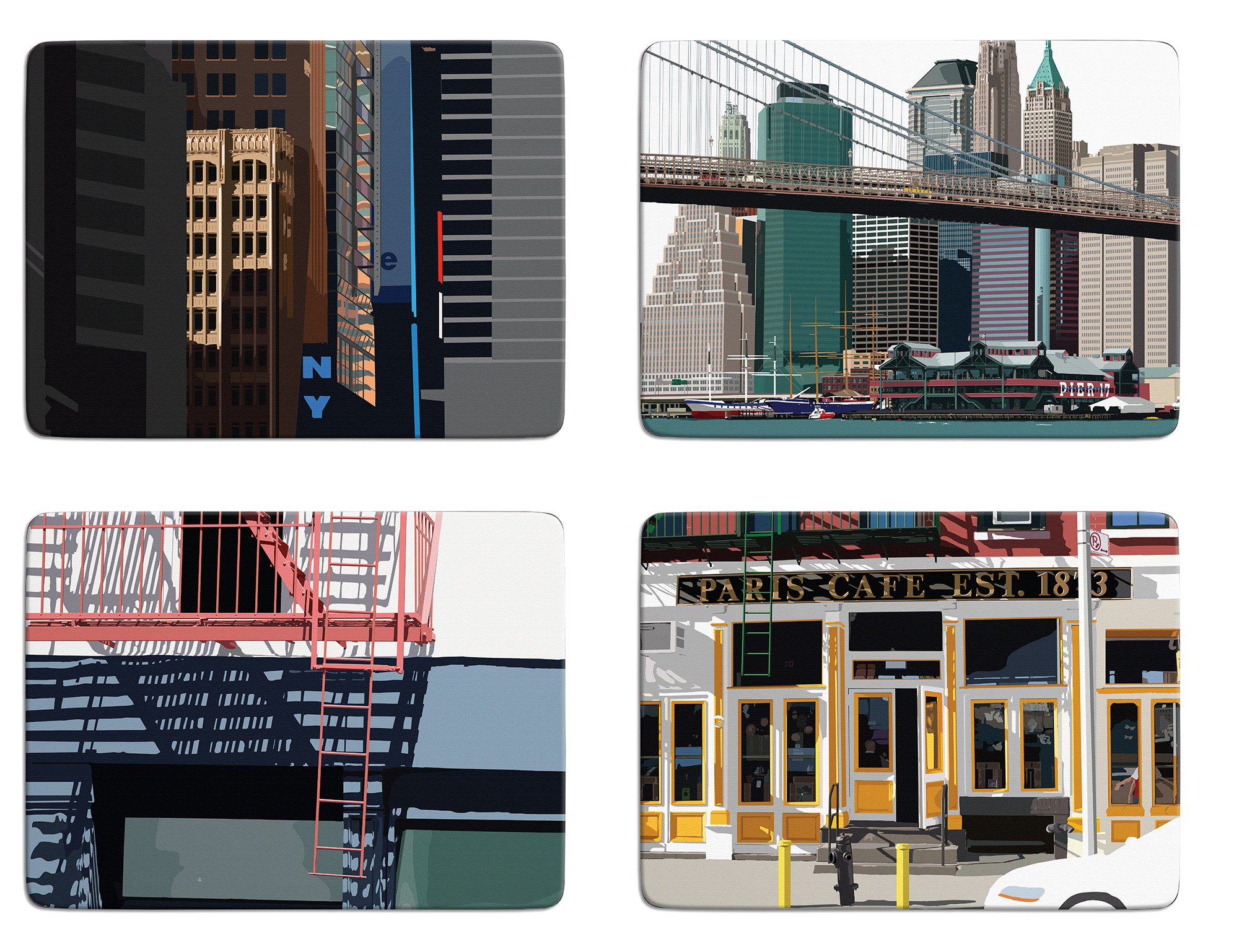 New York Set of 4 Placemats by Leslie Gerry - Set A