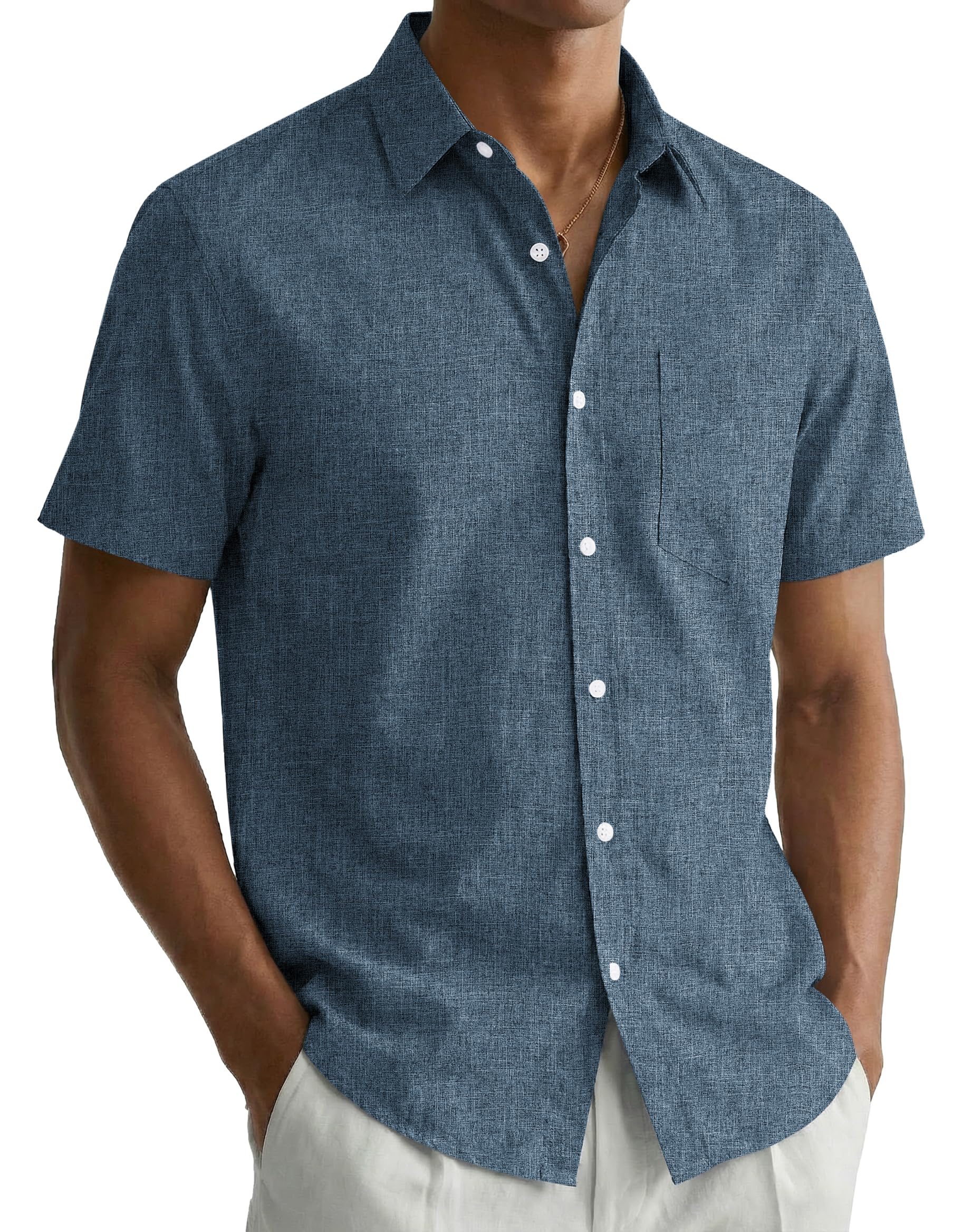 Mens Shirts Short Sleeve Summer Shirt Regular Fit Casual Shirts Holiday Shirt with Pocket