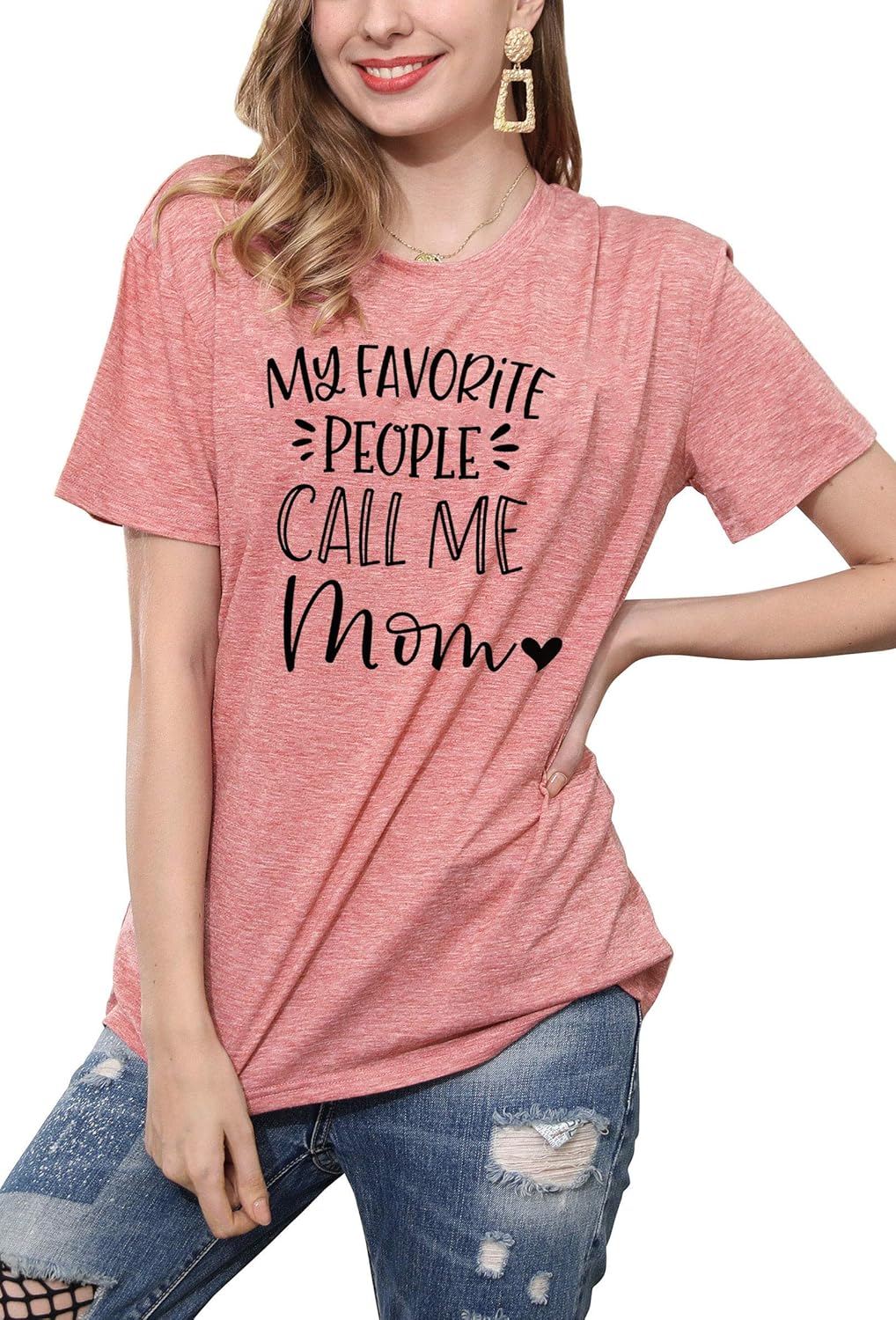 My Favorite People Call Me Mom Shirts Women Mama T Shirt Mom Graphic Tees Casual Mothers Gift Tops - Image 3