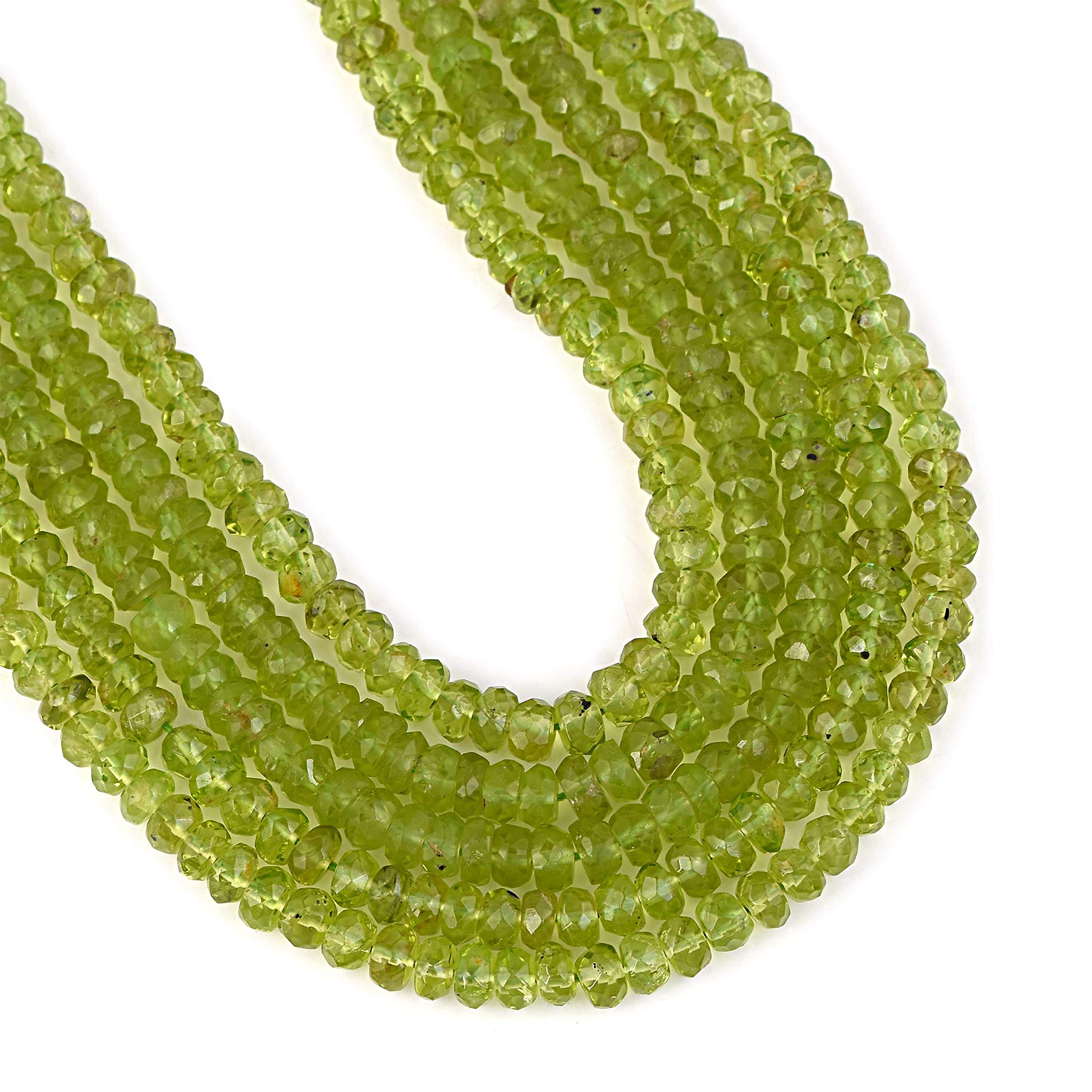 Perles péridot percées naturelles de 5-6 mm sur fil pour la création de bijoux DIY