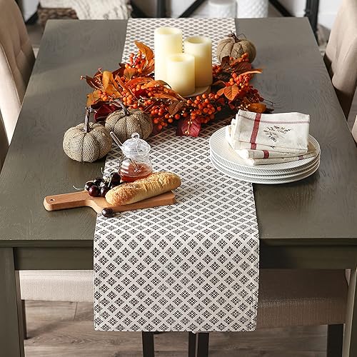 Miniatura 5 de DII Decoración de mesa de otoño, decoración de interior, Acción de Gracias, camino de mesa reversible, 14 x 72 pulgadas, hojas de otoño