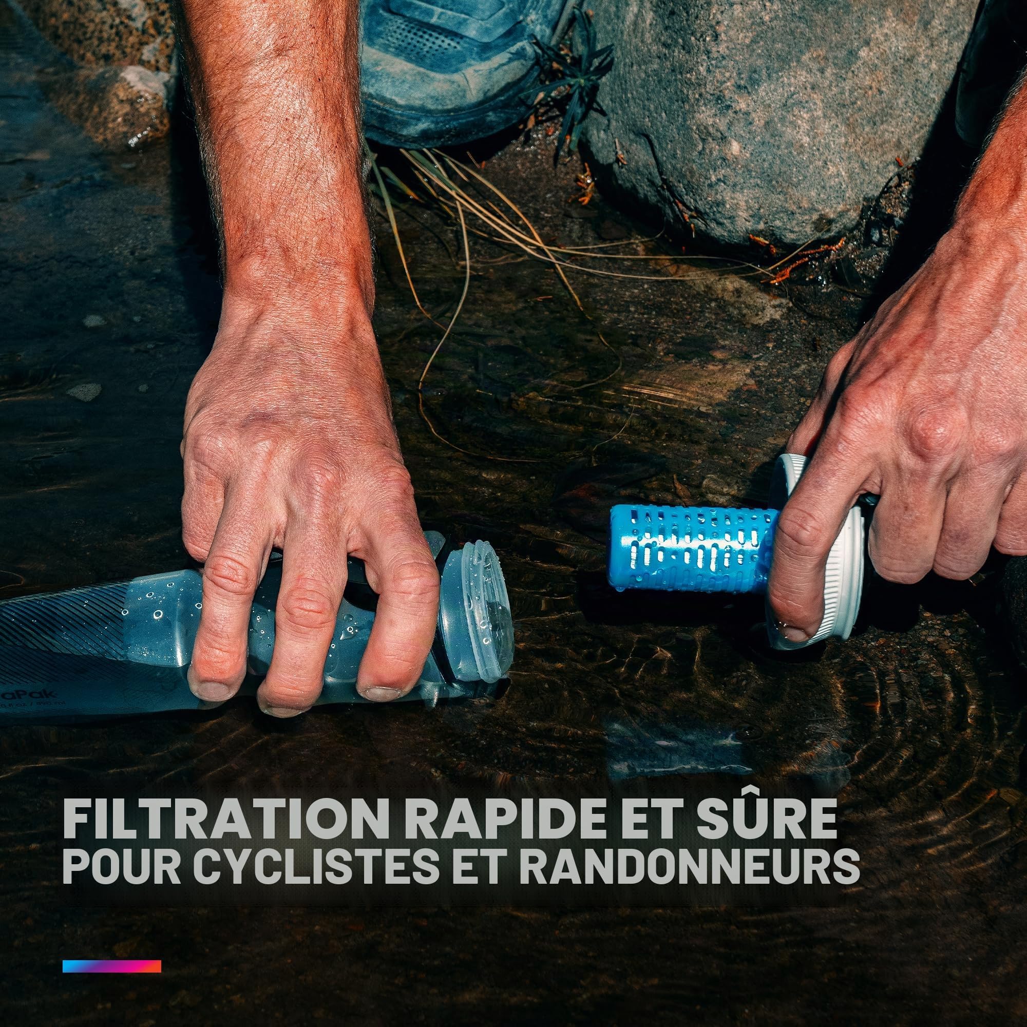 HydraPak Bouchon filtrant Breakaway - Accessoire de filtration de l’eau - Haut débit - Compatible avec les gourdes à presser de vélo et de sport, parfait pour le cyclisme, les activités de plein air