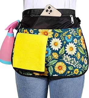 Small Size Cleaning Caddy Apron for Women with 5 Pockets, Professional W...