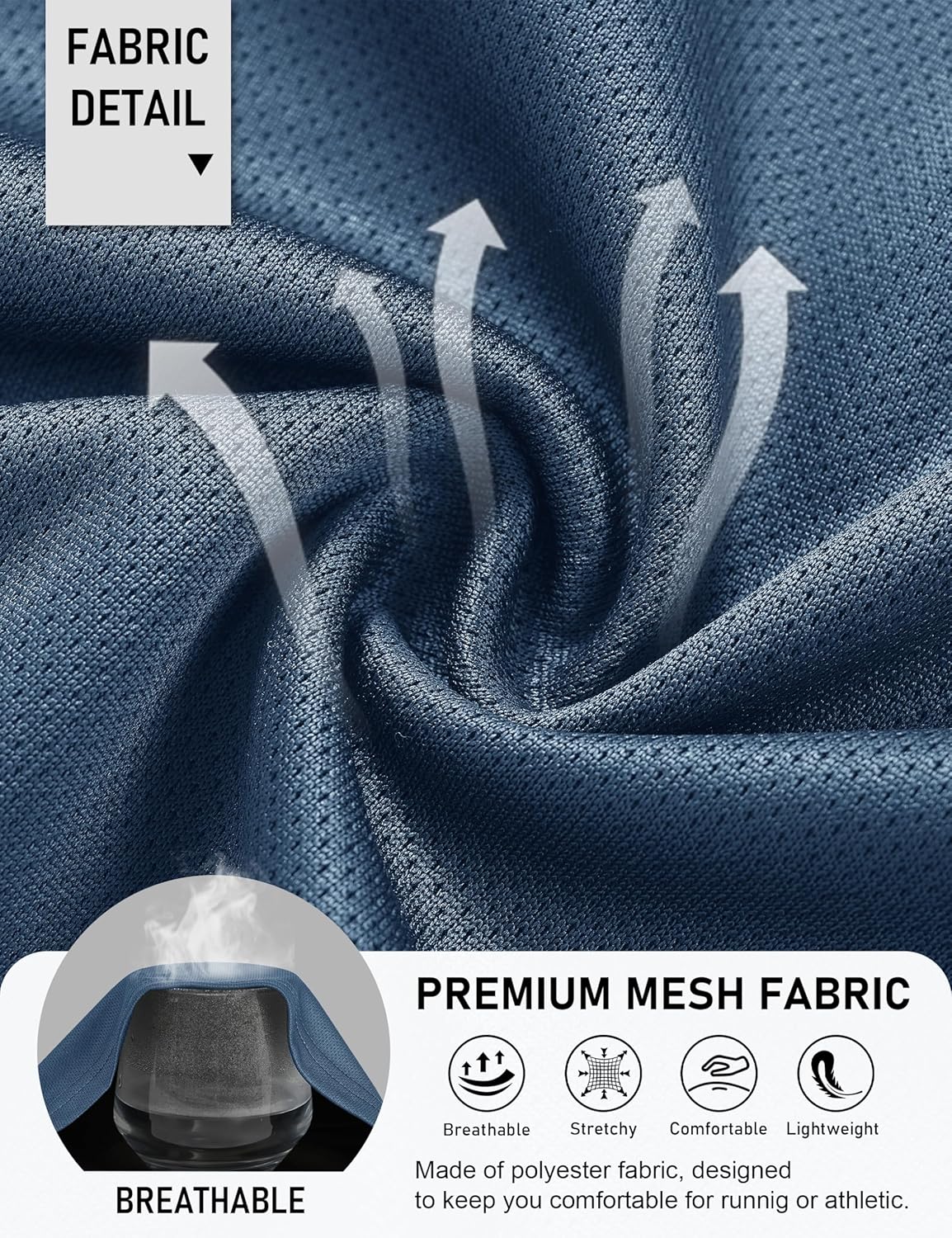 MAGCOMSEN Men's 7" Athletic Running Shorts Quick Dry Lightweight Mesh Basketball Workout Shorts with Zipper Pockets - Image 3