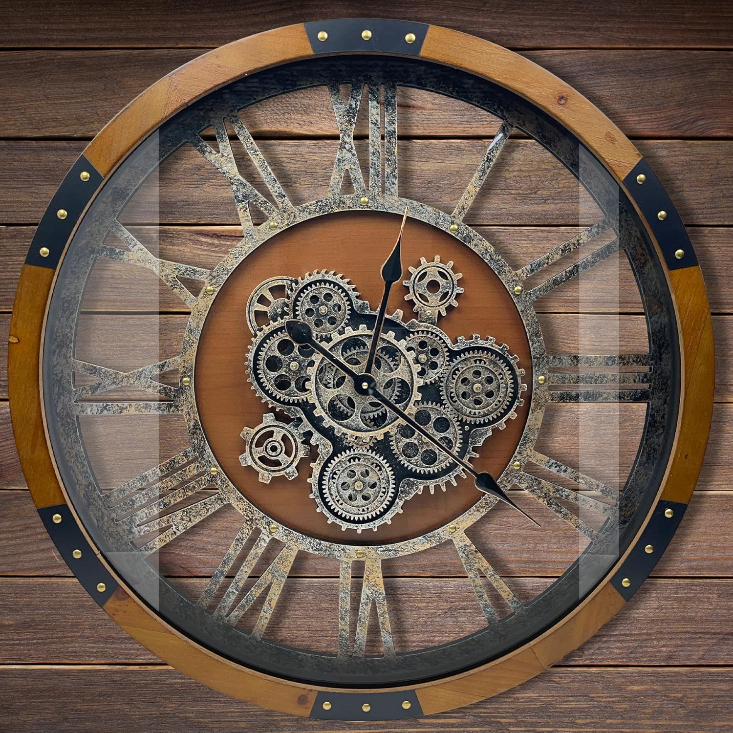 Amazon.com: TOPPTIK 24 Inch Moving Gear Wall Clock, Oversized Wall ...