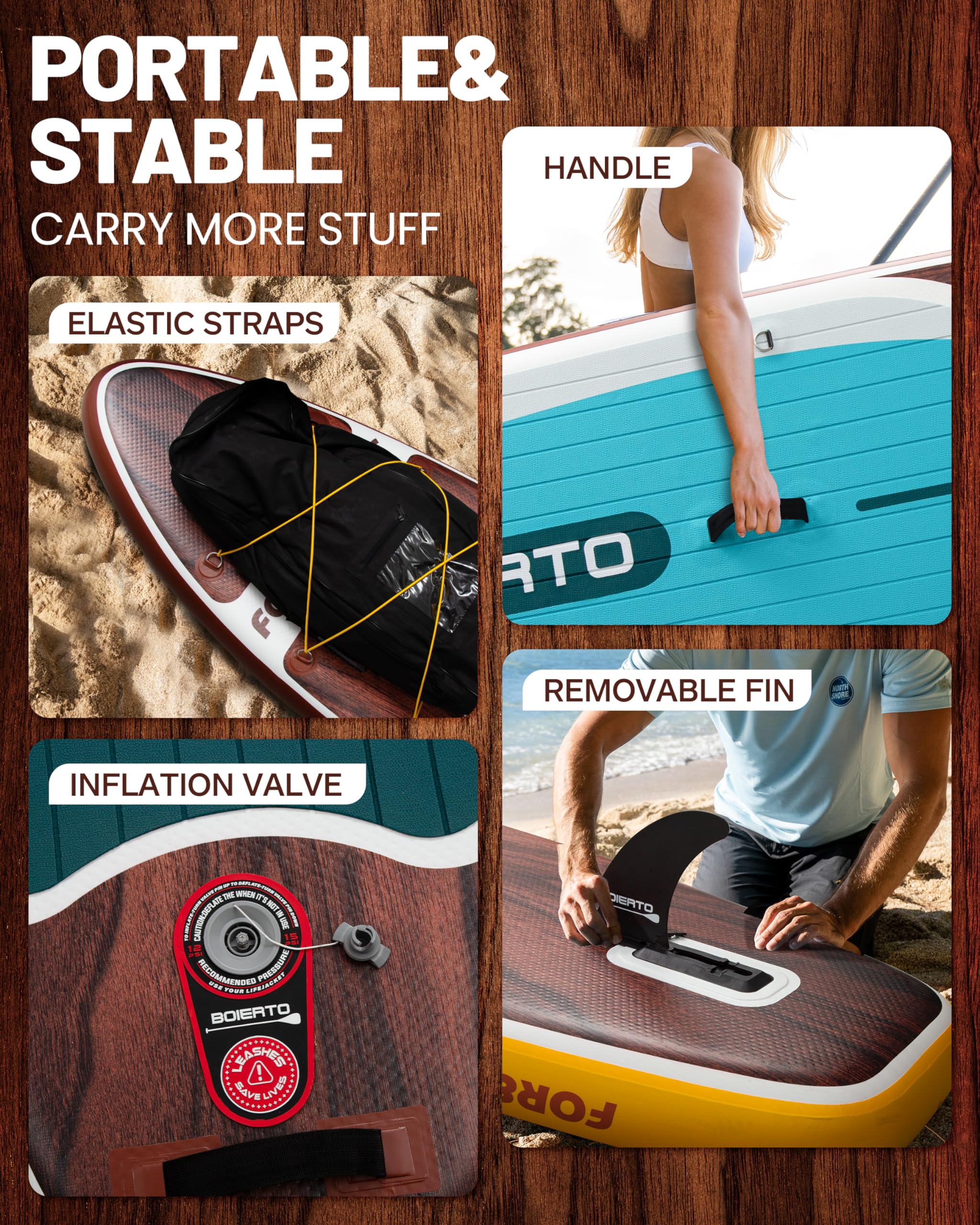 Amazon | BOIERTO Inflatable Stand Up Paddle Board 11'*33