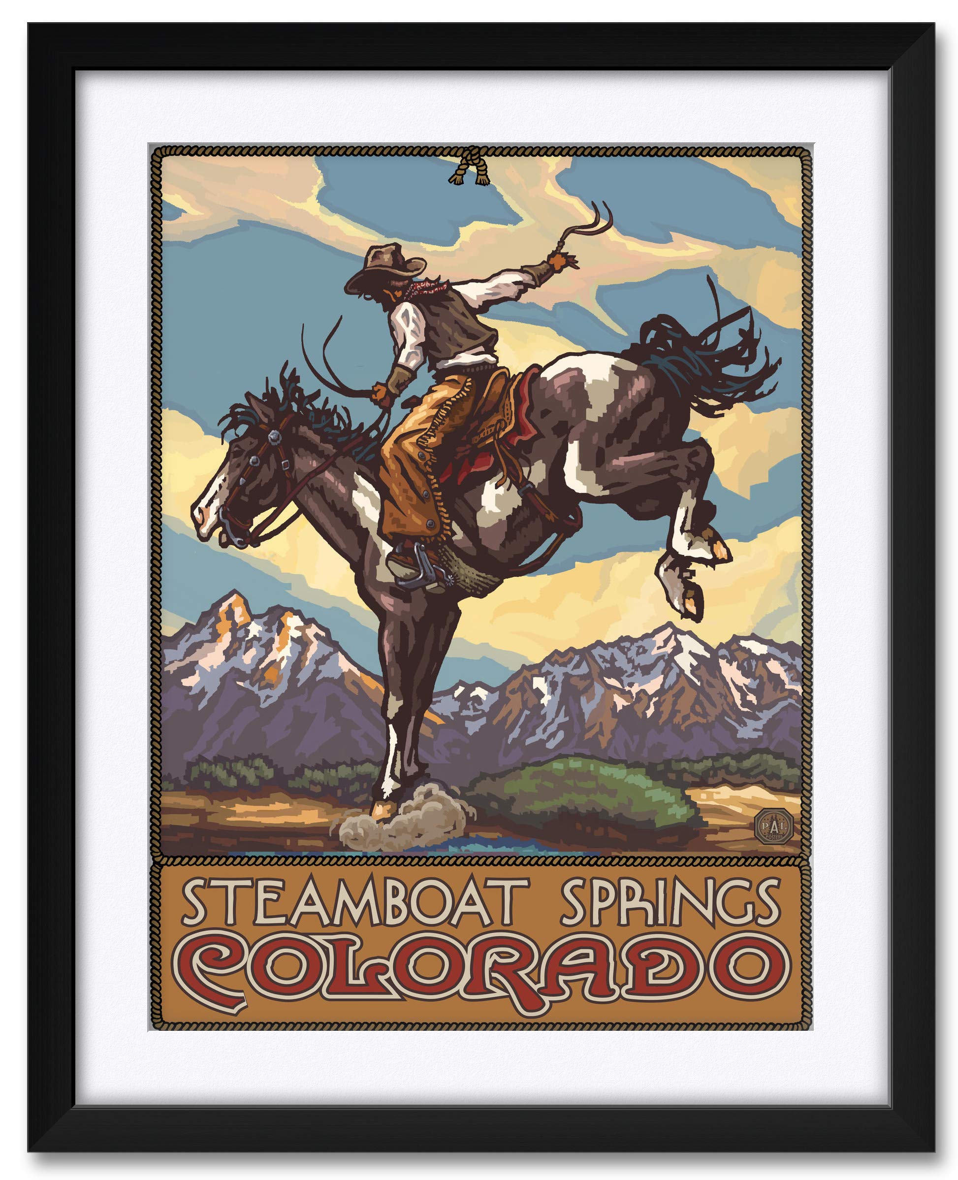 額装品/The Horse/トゥイヤ リンドストローム/ポスター/インテリア Amazon.com: Steamboat Springs Colorado Bucking Horse Cowboy