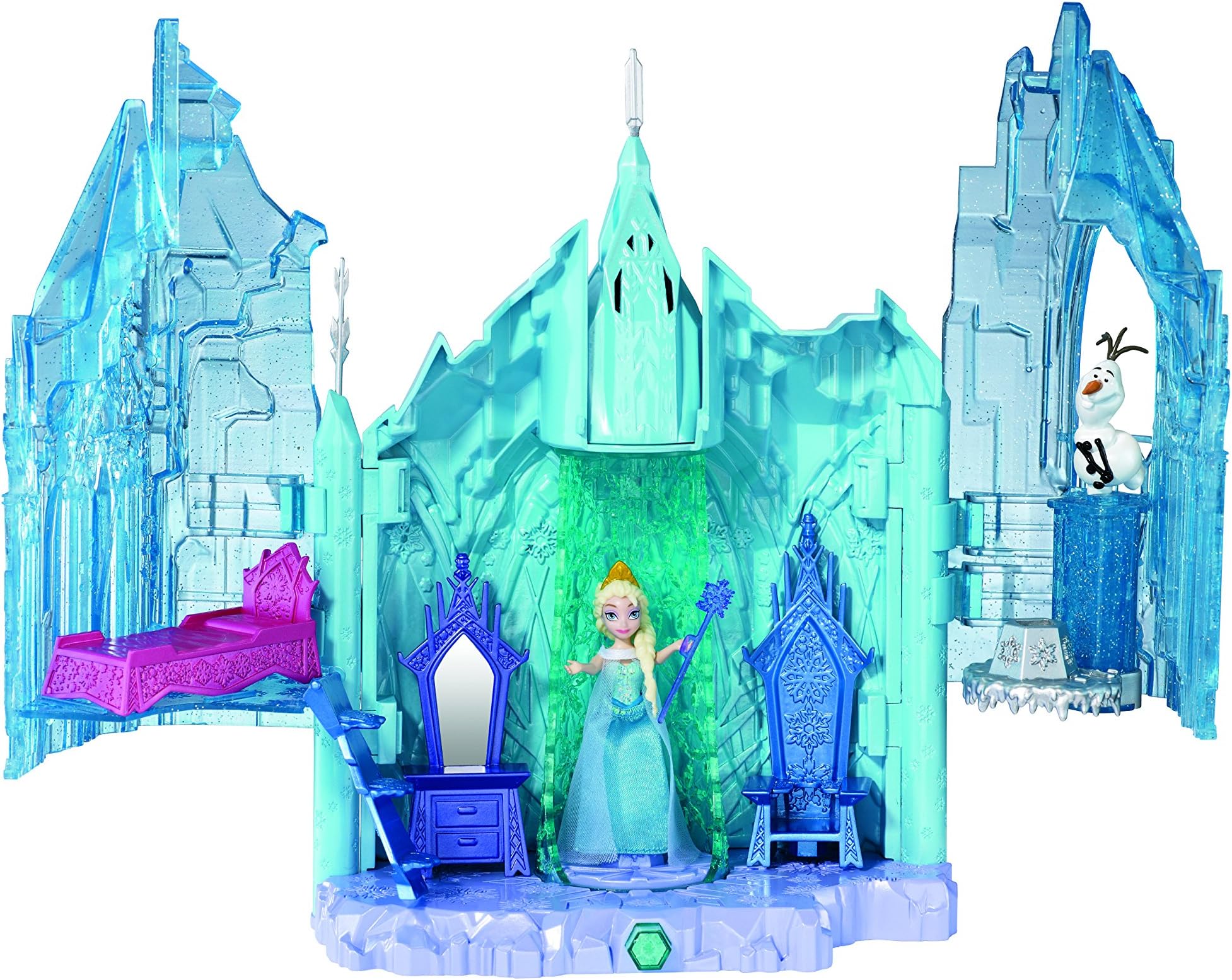 Mattel Disney Frozen Small Doll Elsa and Magical Lights Palace Playset