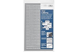 Chartpak Vinyl Number Stickers: 1/4" High, White, 718 Per Pack