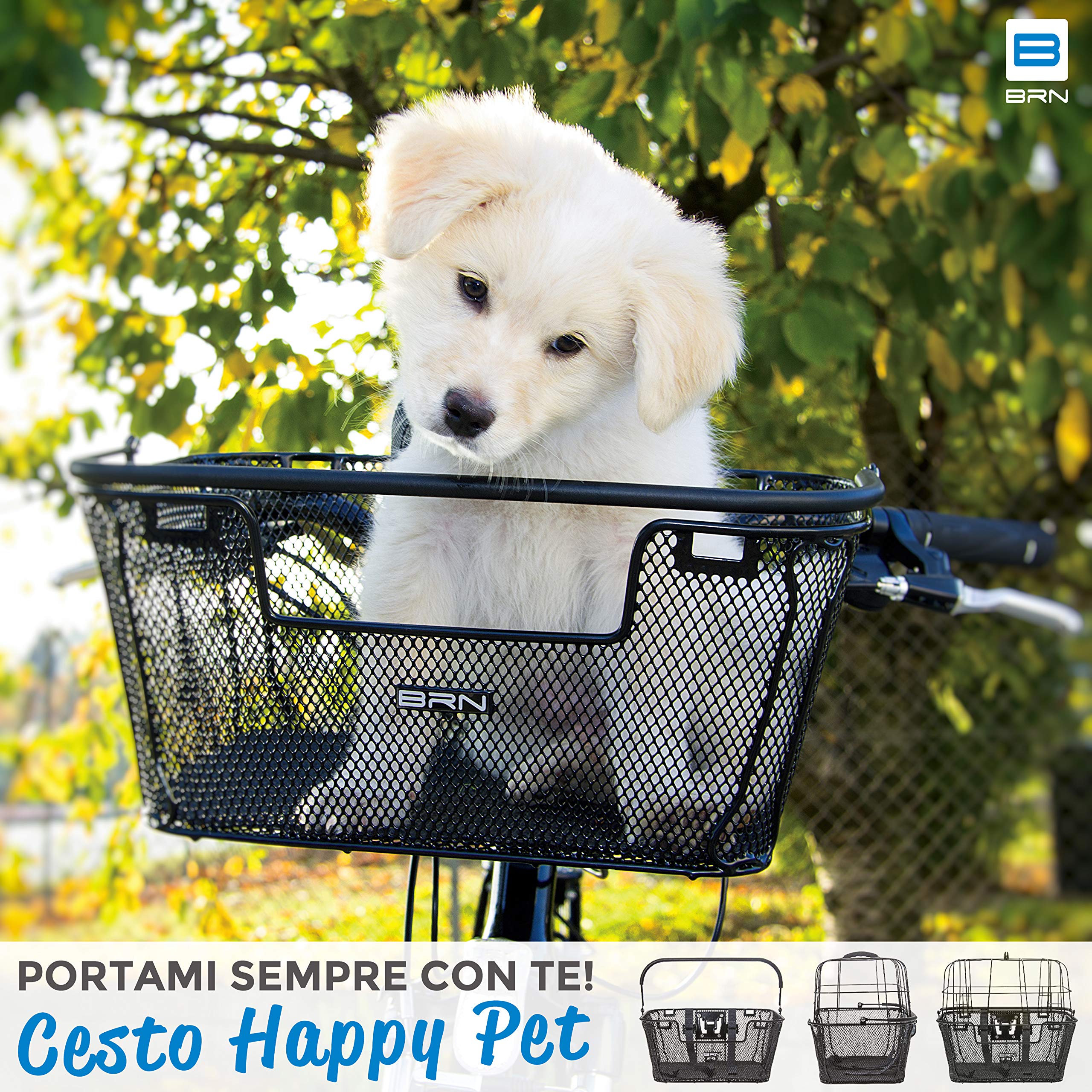 Hundekorb Fahrradhundetransport mit Leine Clip On System BRN Happy Pet