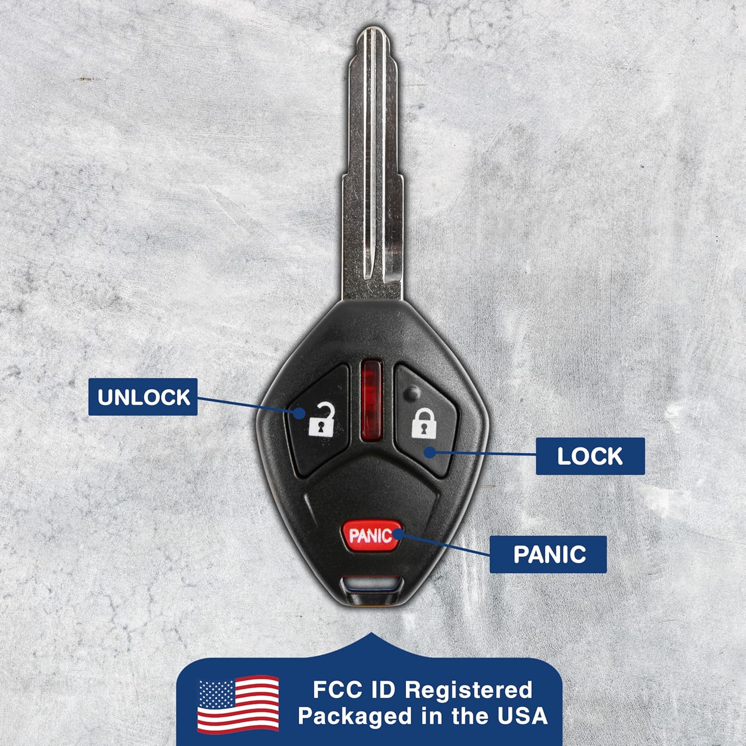 KeylessOption Key Fob Replacement for 2007 2008 2009 2010 2011 2012 2013 2014 2015 2016 2017 Mitsubishi Endeavor Remote, 3-Button OUCG8D-620M-A, Locksmith Required (2-Pack)