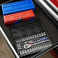 Vista 6 de EPAuto Juego de llaves de vaso de 1/4 pulgada y 3/8 pulgada con carraca reversible (40 piezas)