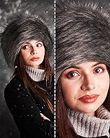 Vista 40 de Futrzane Sombrero clásico cosaco - Sombreros de piel sintética para mujer - Sombrero ruso peludo cálido negro (Black Classic)
