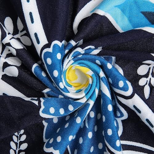 Miniatura 3 de hyha Funda para sofá, diseño floral, elástica, estampada, 4 piezas, fundas para sofá de 3 cojines separados, protector de muebles lavable para