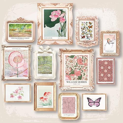 97 Decor Decoración estética de coqueta rosa para habitación, arte de pared ecléctico, decoración de coqueta vintage, decoración ecléctica verde y