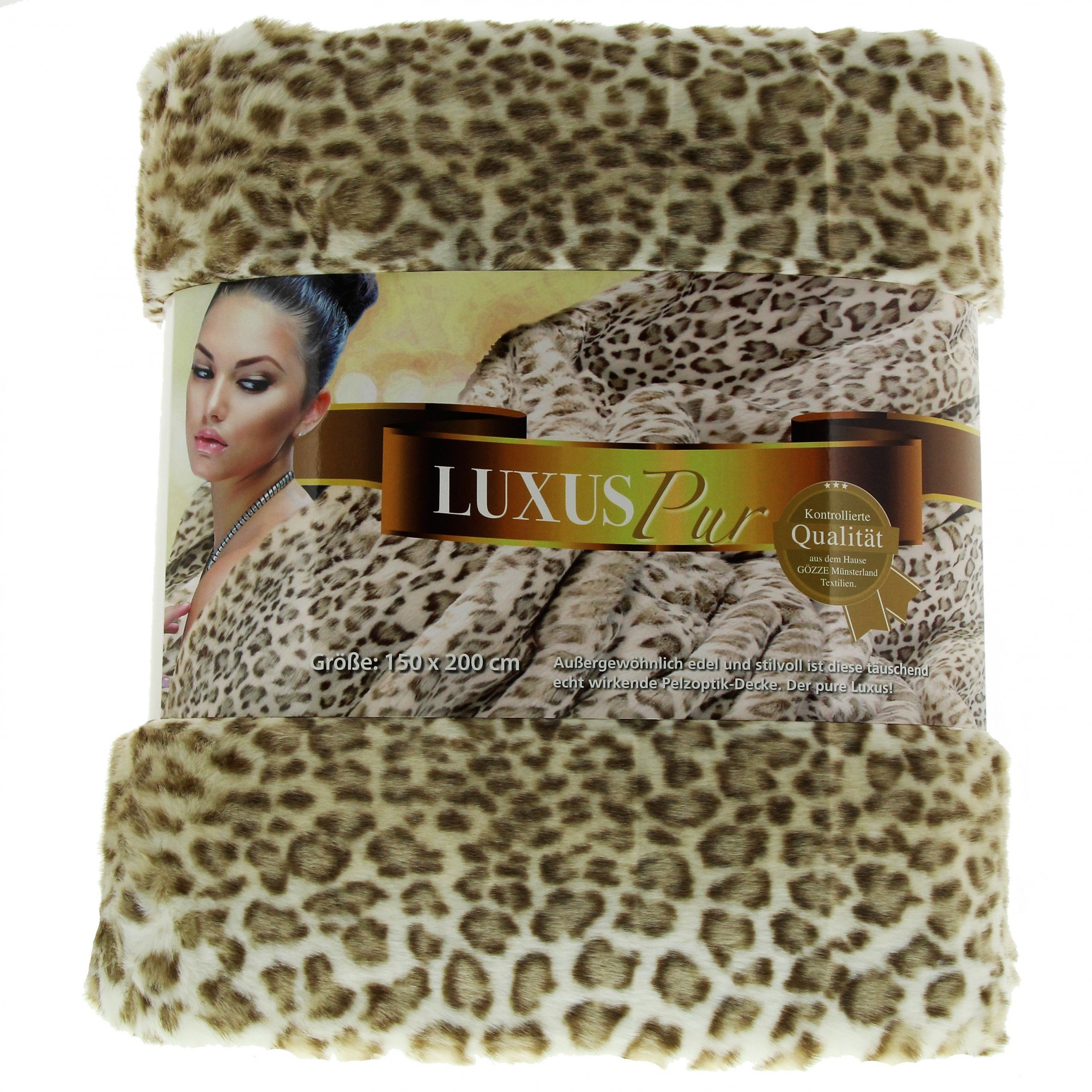 COPERTA PLAID PILE Leopardato Con Pelliccia Ecologica 210x240 Cm Modello Furs - Foto 10