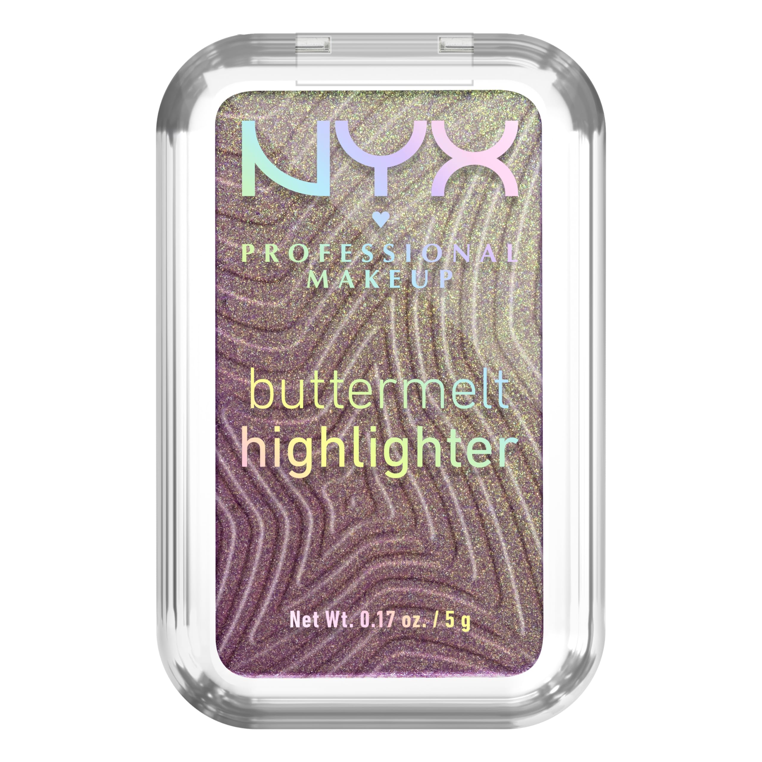 NYX Professional Makeup Buttermelt Highlighter, Smooth Shimmer Powder Infused with Mango Shea and Almond Butter for 12-Hour Fade-Resistant High-Impact Glow, Butta in Black