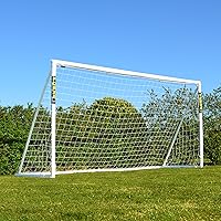 FORZA 12x6ft Soccer Goal - UK-Made Unbreakable uPVC Backyard Goal with Target Sheet & Ball, 5-Min Setup for All-Weather Play
