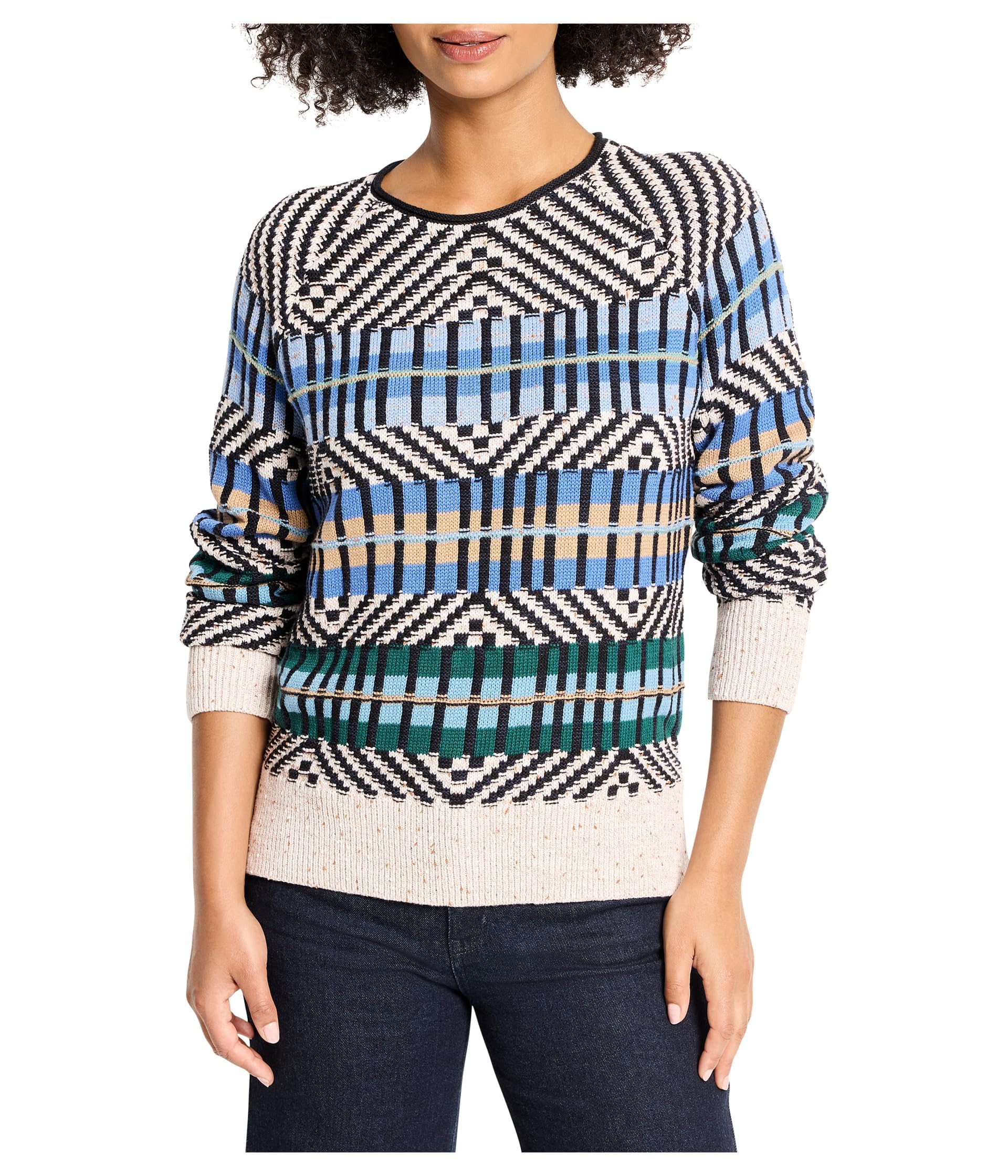 NIC Zoe Womens Graphic Stripe Sweater