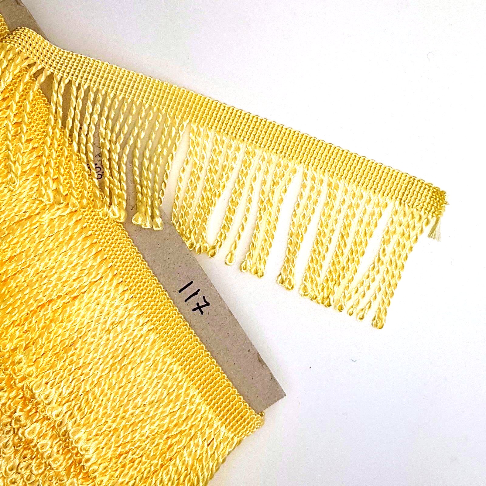Fringe Tassel Trim, 25 metres x 60 mm Wide for Dance Dresses, Curtains, Lamps, Trimmings, Bags, Costumes, DIY (Cream 117)