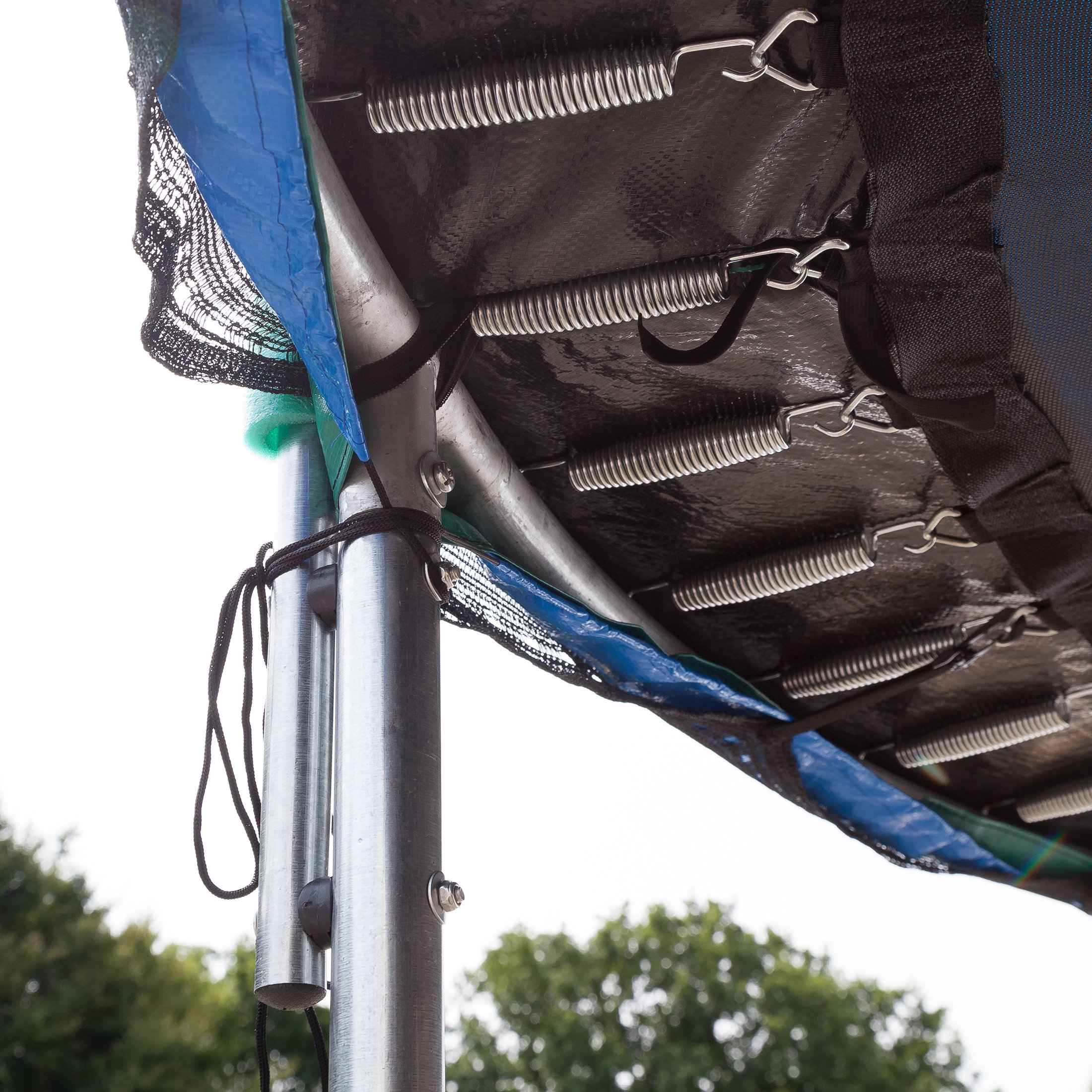Trampoline 183 cm blauw - met ladder en buitenrand net - tot 50 kg