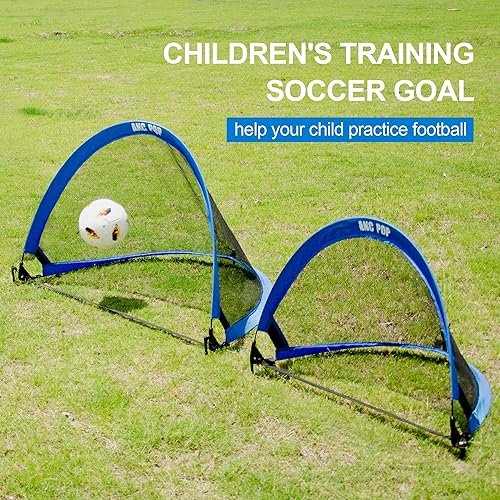 Miniatura 6 de Juego de red de portería de fútbol portátil desplegable para niños o adaults para entrenar y jugar en el patio trasero con funda de transporte,
