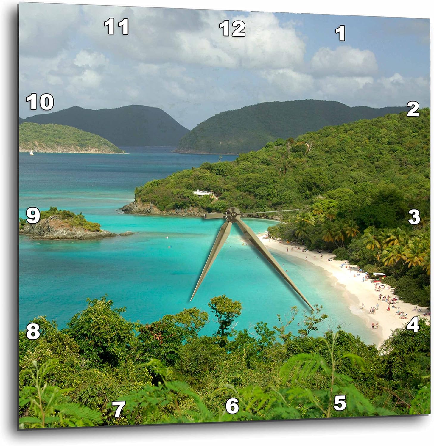 3dRose dpp_70005_1 Usvi, St. John, Trunk Bay, Virgin Islands Np-Ca37 Cmi0147-Cindy Miller Hopkins-Wall Clock, 10 by 10-Inch