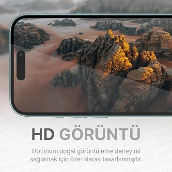 Teknoft iPhone 16 Plus için Kolay Kurulum Kitli Takılırken Camın Altında Kesinlikle Toz Bırakmayan Ekstra Güçlendirilmiş Tam Koruma Sağlayan Pürüzsüz Lazer Kesim Premium Ekran Koruyucu Kırılmaz Cam