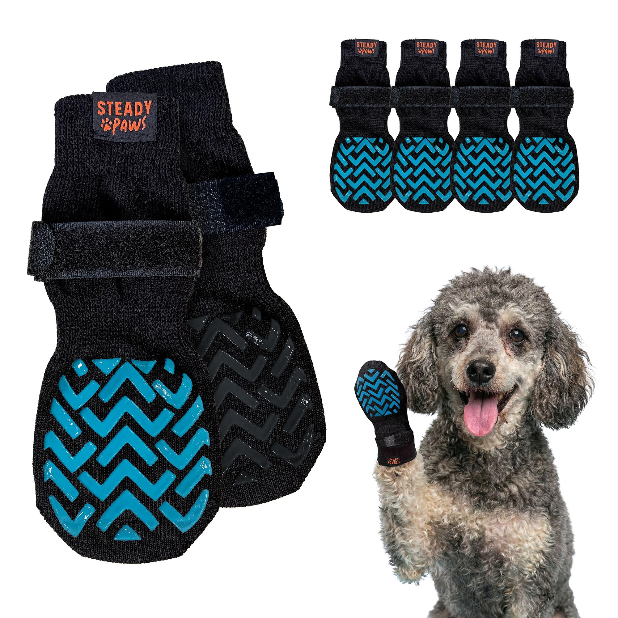 Calzini antiscivolo per cani, (XS-XXL), confezione da 4 (S)