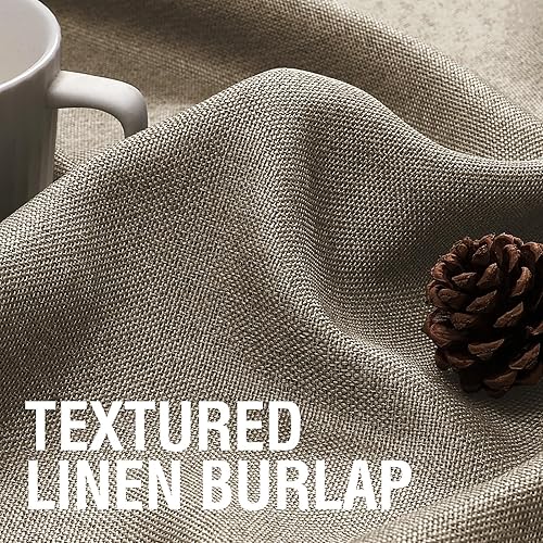 Miniatura 74 de H.VERSAILTEX Cortinas opacas de lino de 96 pulgadas de largo con aislamiento térmico para oscurecer la habitación, cortinas de lino con textura