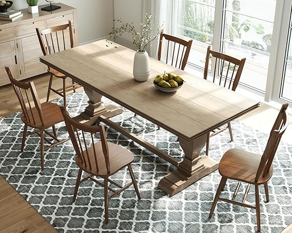 Wooden Dining Chairs Set of 6, Windsor Dining Chairs with Spindle High Back & Solid Wood Legs, Farmhouse Vintage Kitchen Chair for Dining Room/Restaurant, Armless(Walnut)
