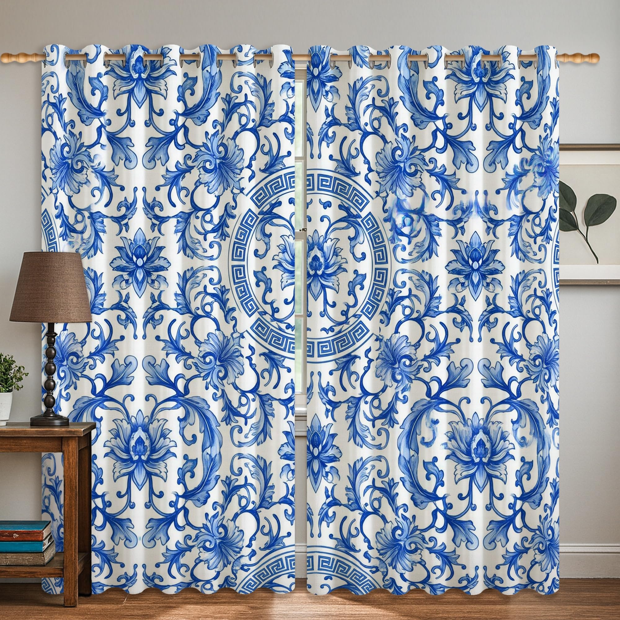 Rideaux occultants anti-reflet à motif floral pour un bureau serein